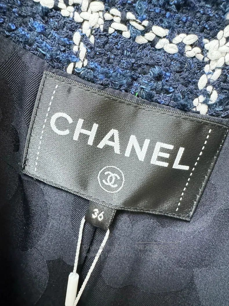 Chanel Chanel 24P blue and white plaid lapel long-sleeved jacket Size XS / US 0-2 / IT 36-38 - 5 Thumbnail
