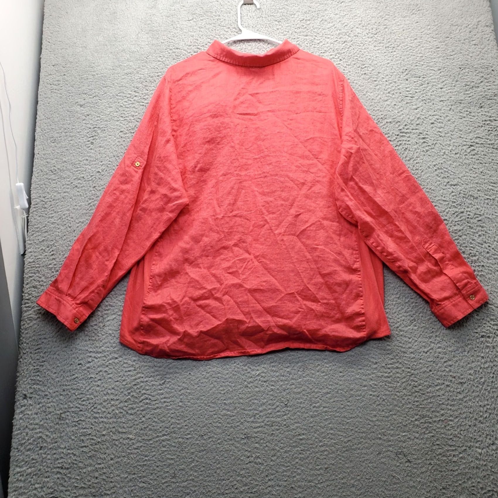 Calvin Klein Calvin Klein Shirt Womens 2X Pink Roll Tab Sleeve Chest Pockets Button-Up Size XXL / US 16-18 / IT 52-54 - 2 Thumbnail