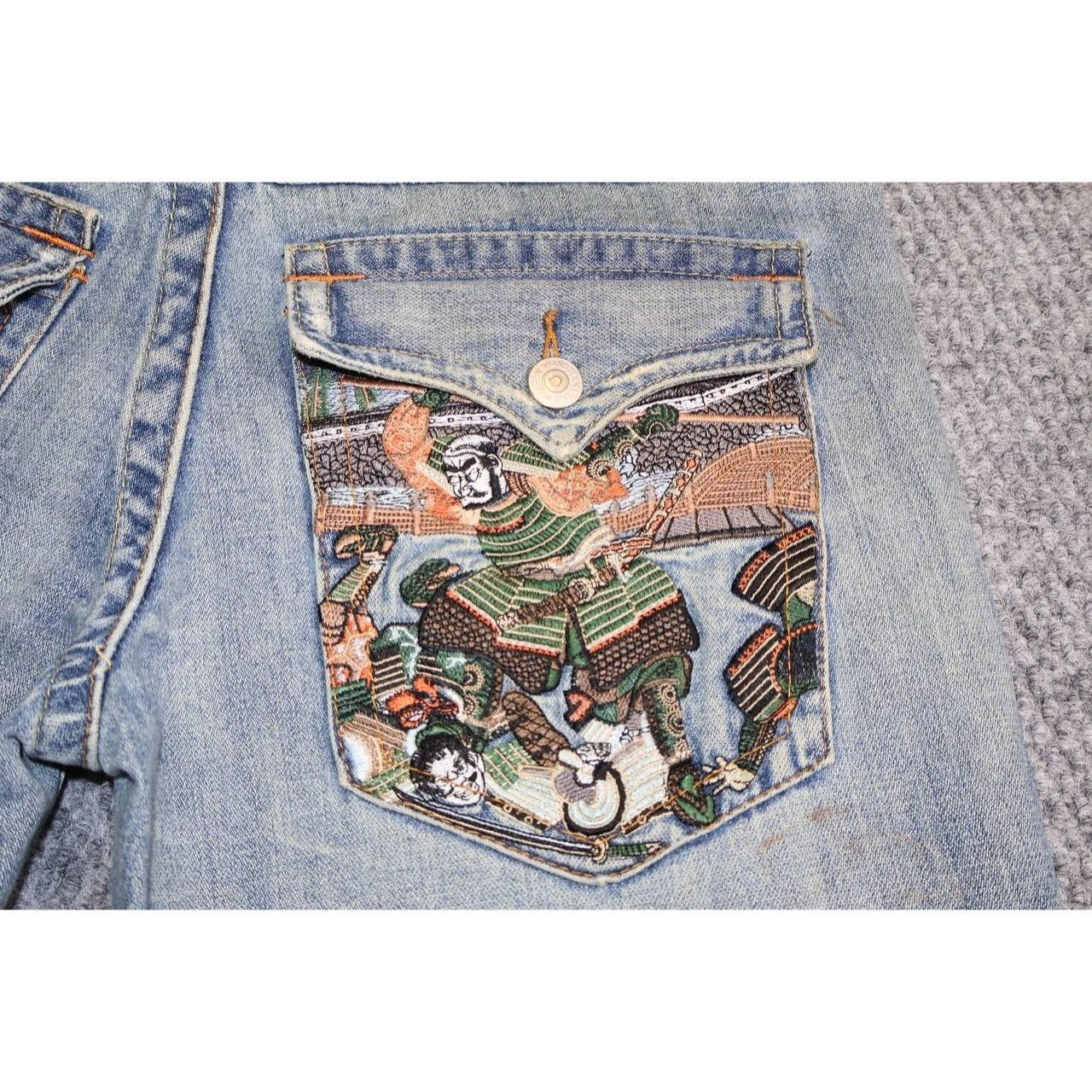 True Religion True Religion Joey Samurai Y2K Denim Jeans 36x34 Embroidered Size US 36 / EU 52 - 4 Thumbnail