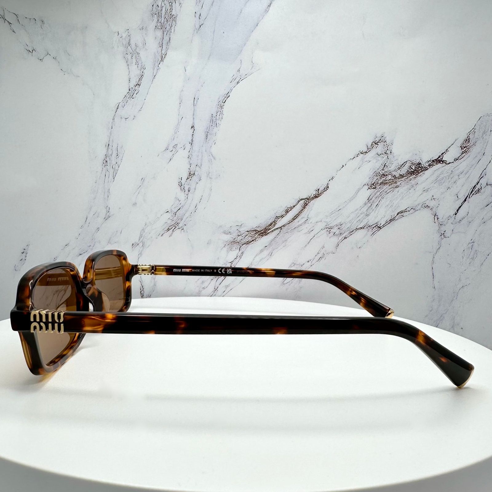 Miu Miu New MIU MIU Sunglasses Brown Tortoise Slim Acetate Authentic Size ONE SIZE - 7 Thumbnail