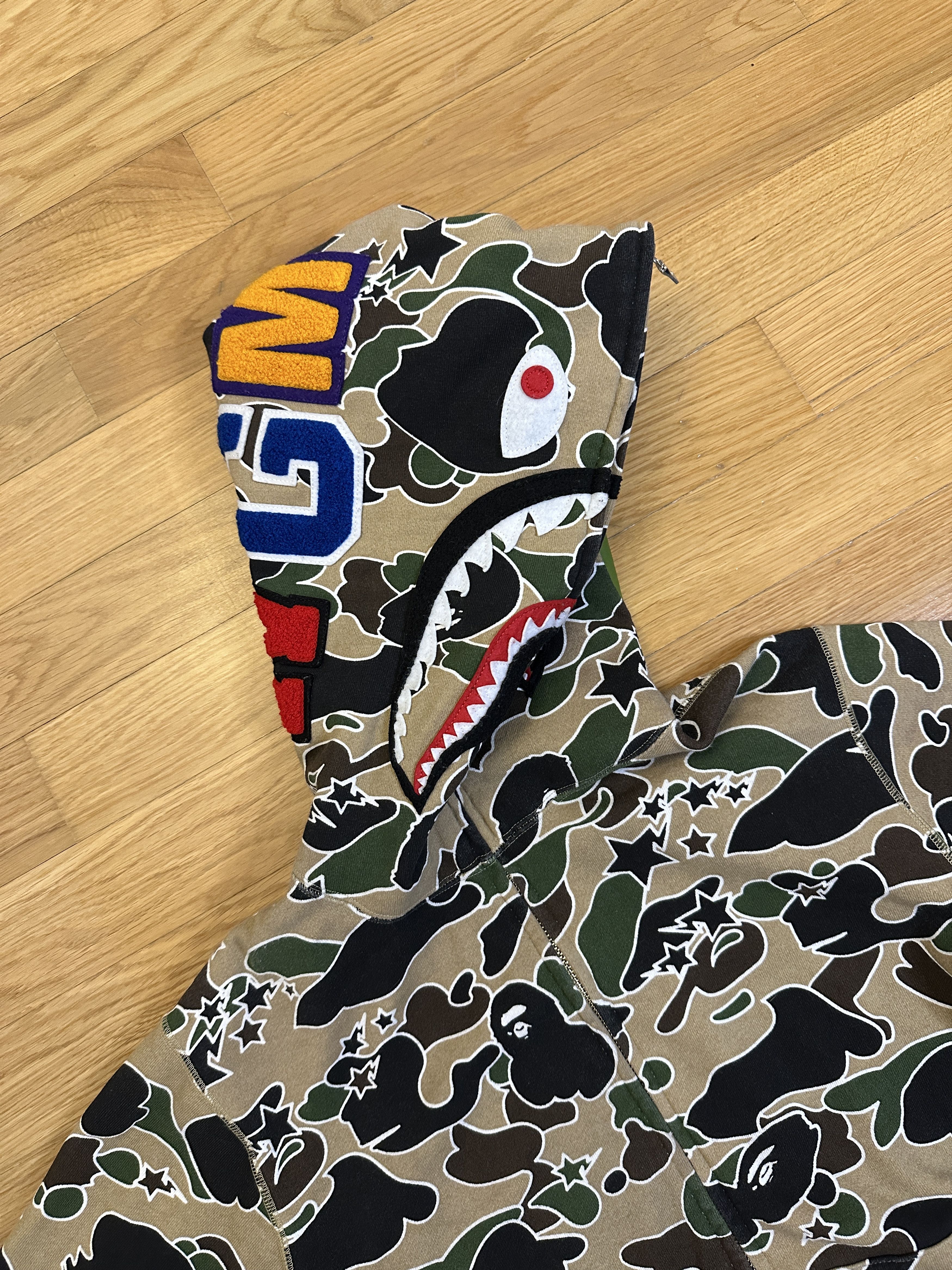 Bape BAPE Shark Full Zip Hoodie Beige Camo Size US M / EU 48-50 / 2 - 2 Thumbnail
