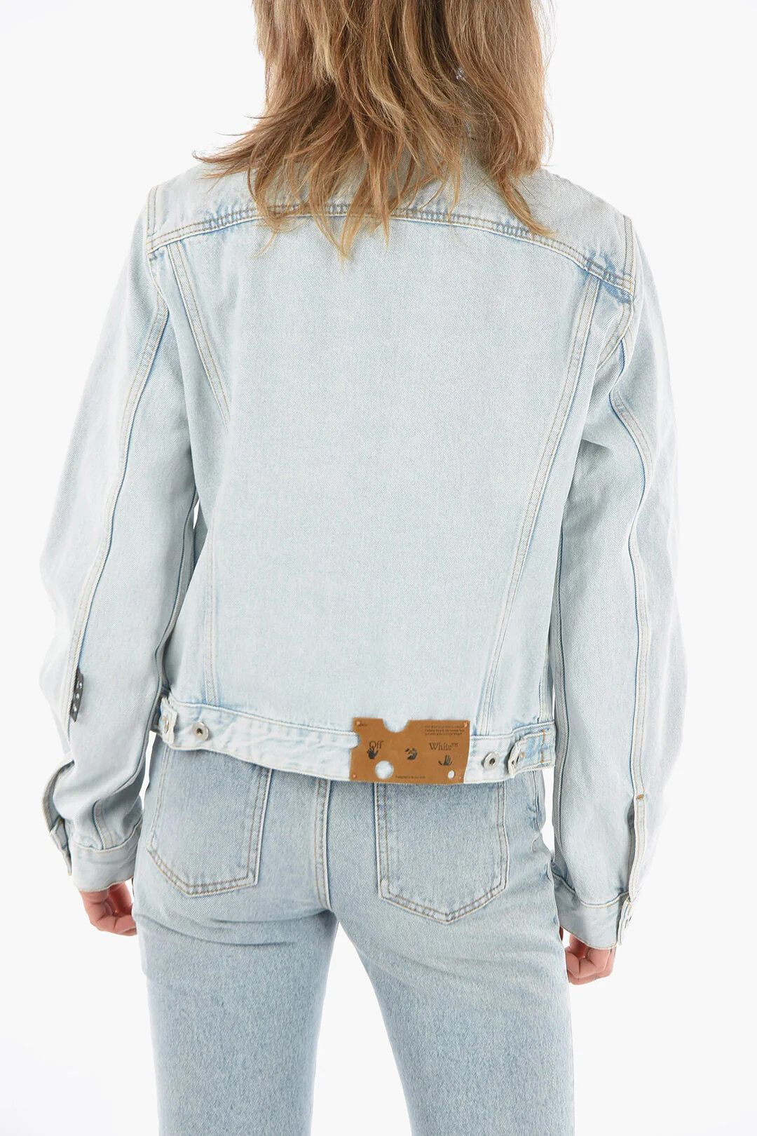 Off-White og1mm0426 Crop Denim Jacket in Light Blue Size M / US 6-8 / IT 42-44 - 2 Thumbnail