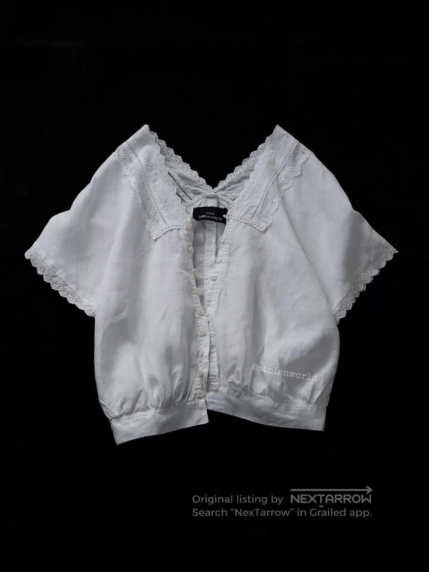Tricot Comme des Garcons comme des garçons linen lace top. Size S / US 4 / IT 40 - 3 Thumbnail