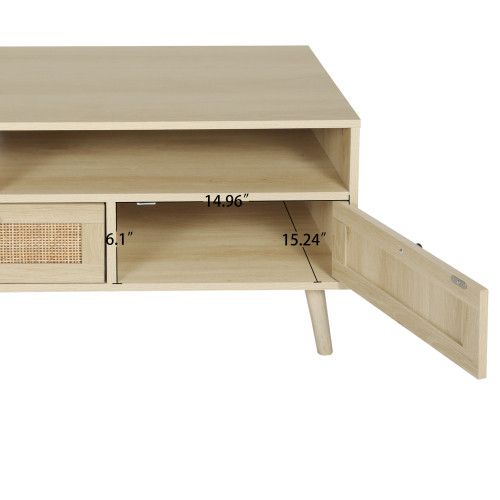 Designer × Homemade Rattan TV Stand with Solid Wood Feet, TV Console Table for L Size US L / EU 52-54 / 3 - 4 Thumbnail