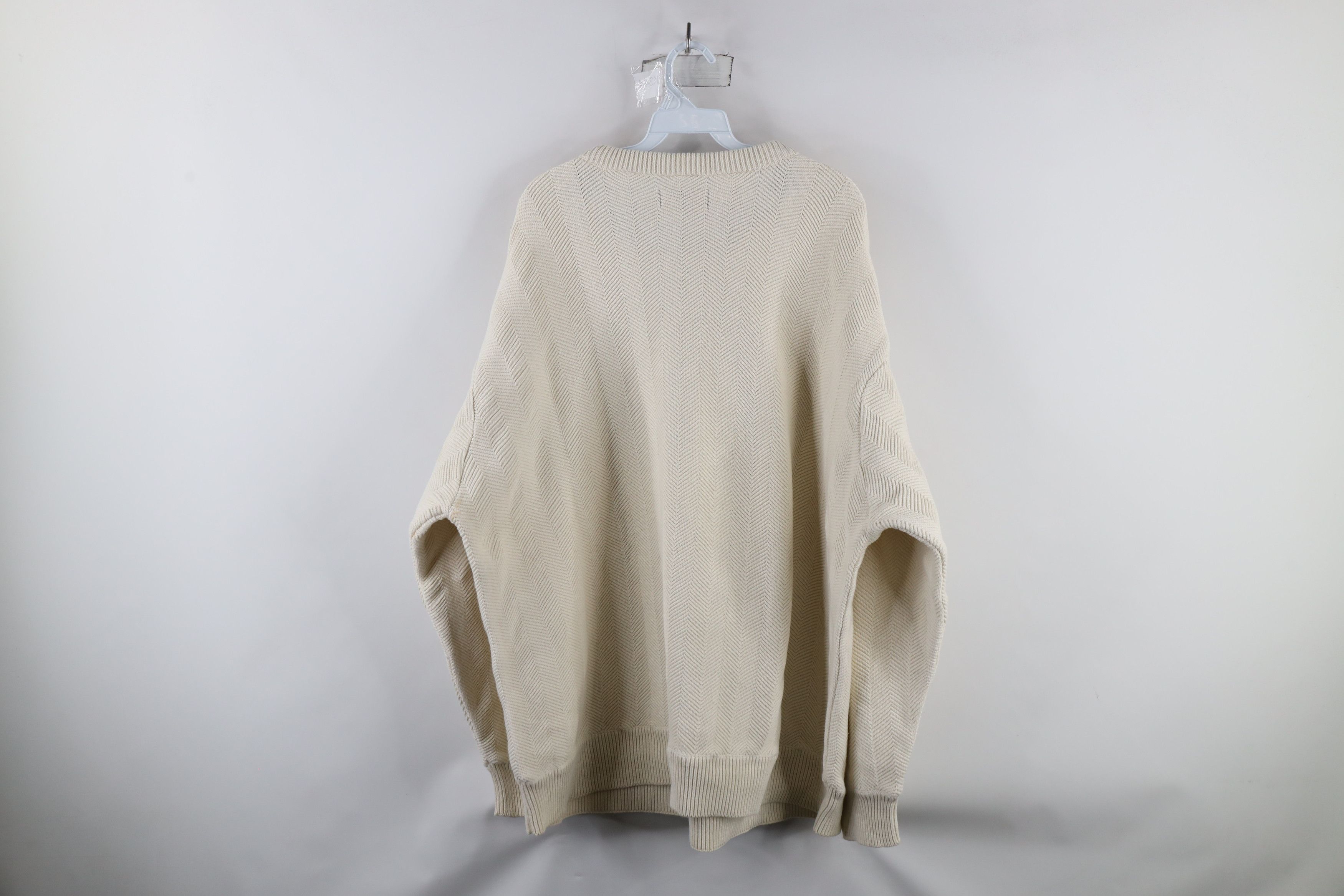 Vintage Vintage 90s Streetwear Heavyweight Herringbone Knit Sweater Size US XXL / EU 58 / 5 - 6 Thumbnail