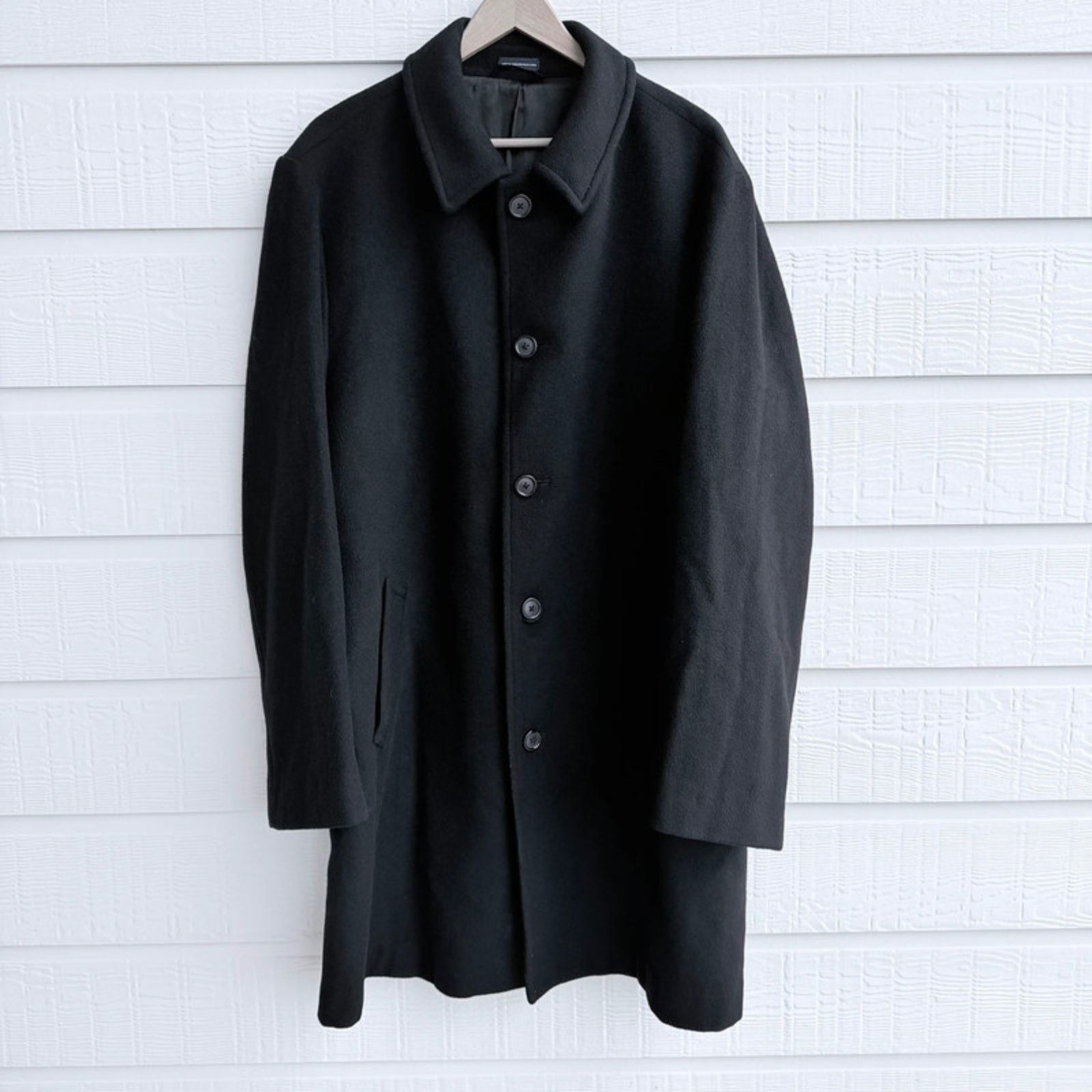 Stafford Stafford Wool Blend black overcoat 46R Size US XL / EU 56 / 4 - 1 Thumbnail
