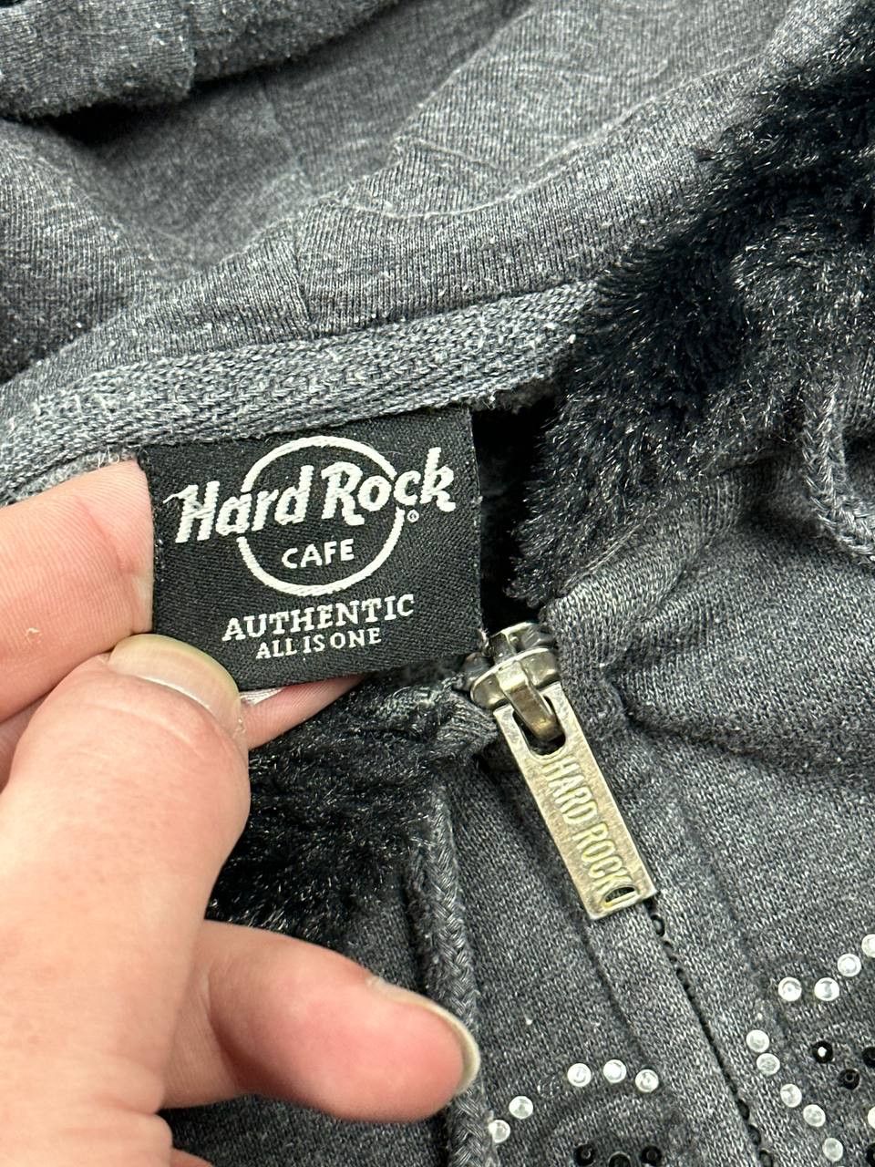 Hard Rock Cafe Vintage 90s Hard Rock Couture Y2K Fur Hoodie Size M / US 6-8 / IT 42-44 - 11 Thumbnail