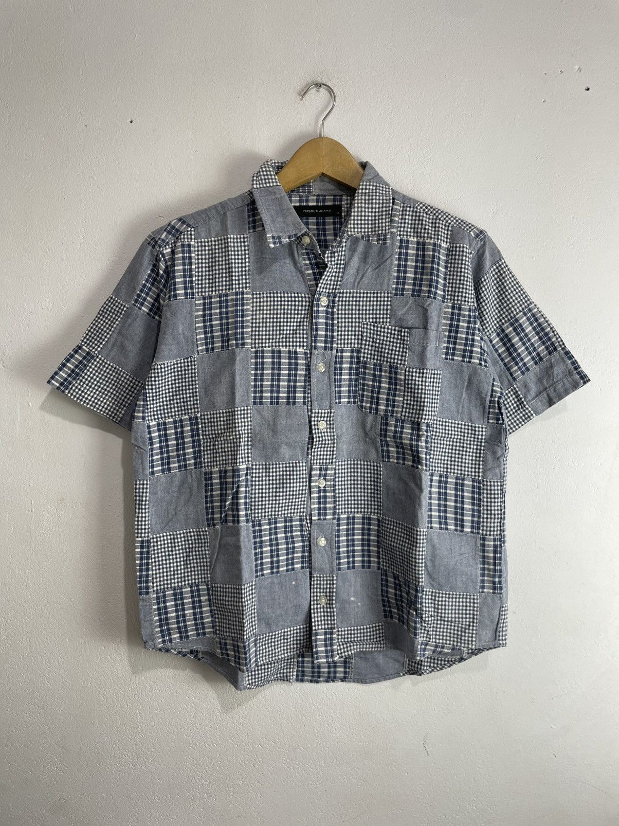 Japanese Brand Persons Jeans Japan Patchwork Shirt Junya watanabe style Size US M / EU 48-50 / 2 - 1 Thumbnail