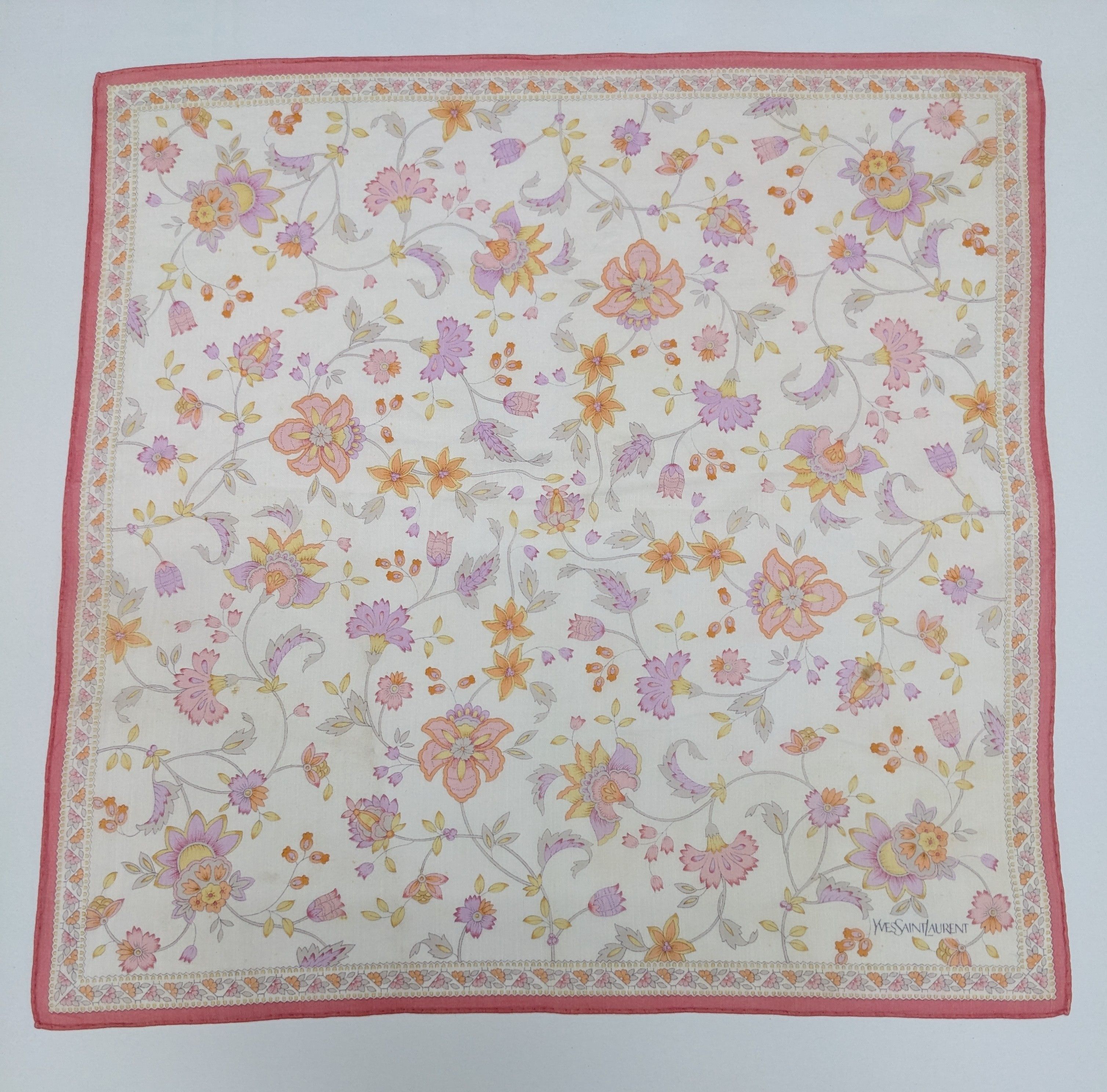 Yves Saint Laurent VINTAGE YVES SAINT LAURENT SILK HANDKERCHIEF Size ONE SIZE - 3 Thumbnail