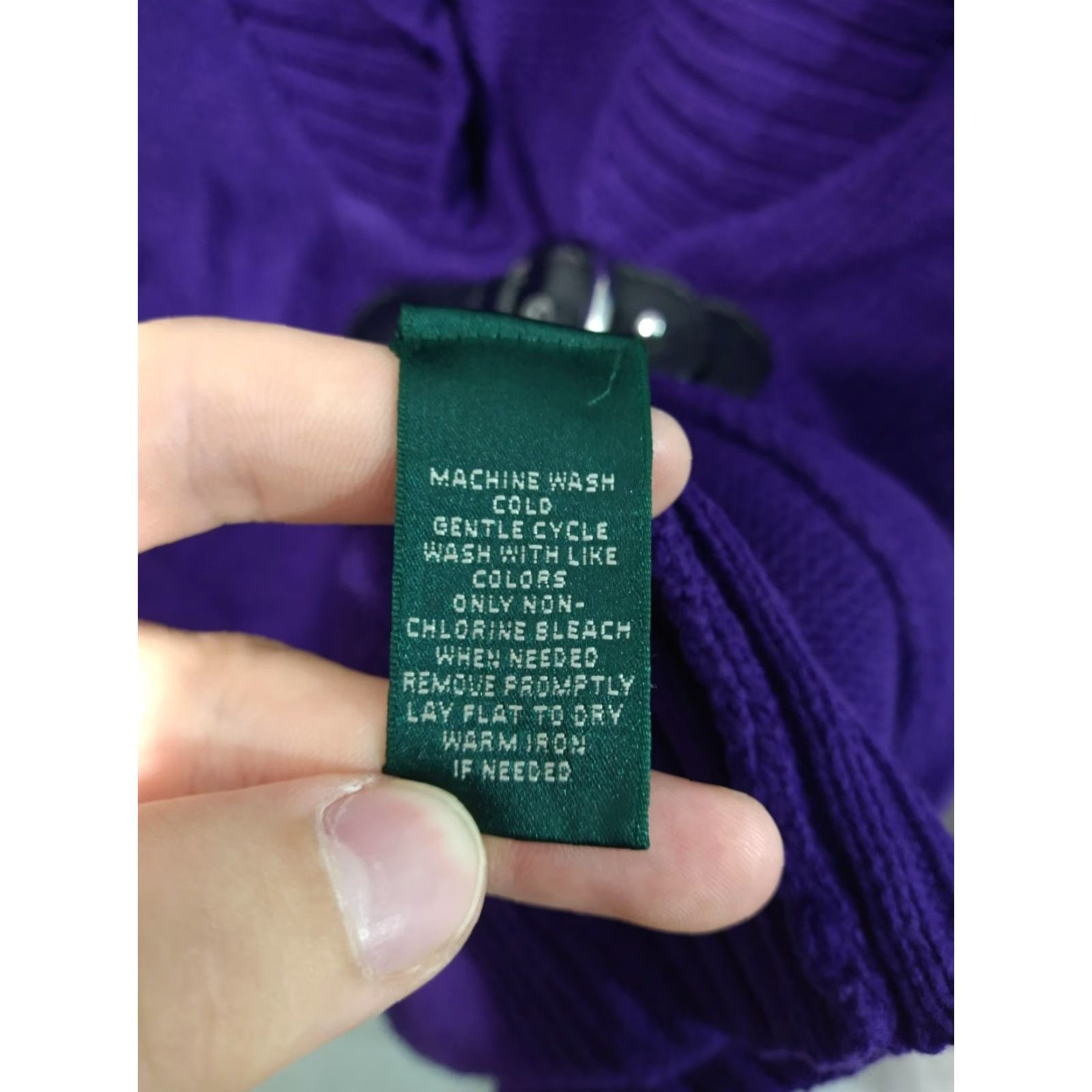 Ralph Lauren Lauren Ralph Lauren Cardigan Sweater Womens Medium Petite Purple Cowl Neck Cotton Knit Solid Size M / US 6-8 / IT 42-44 - 6 Thumbnail