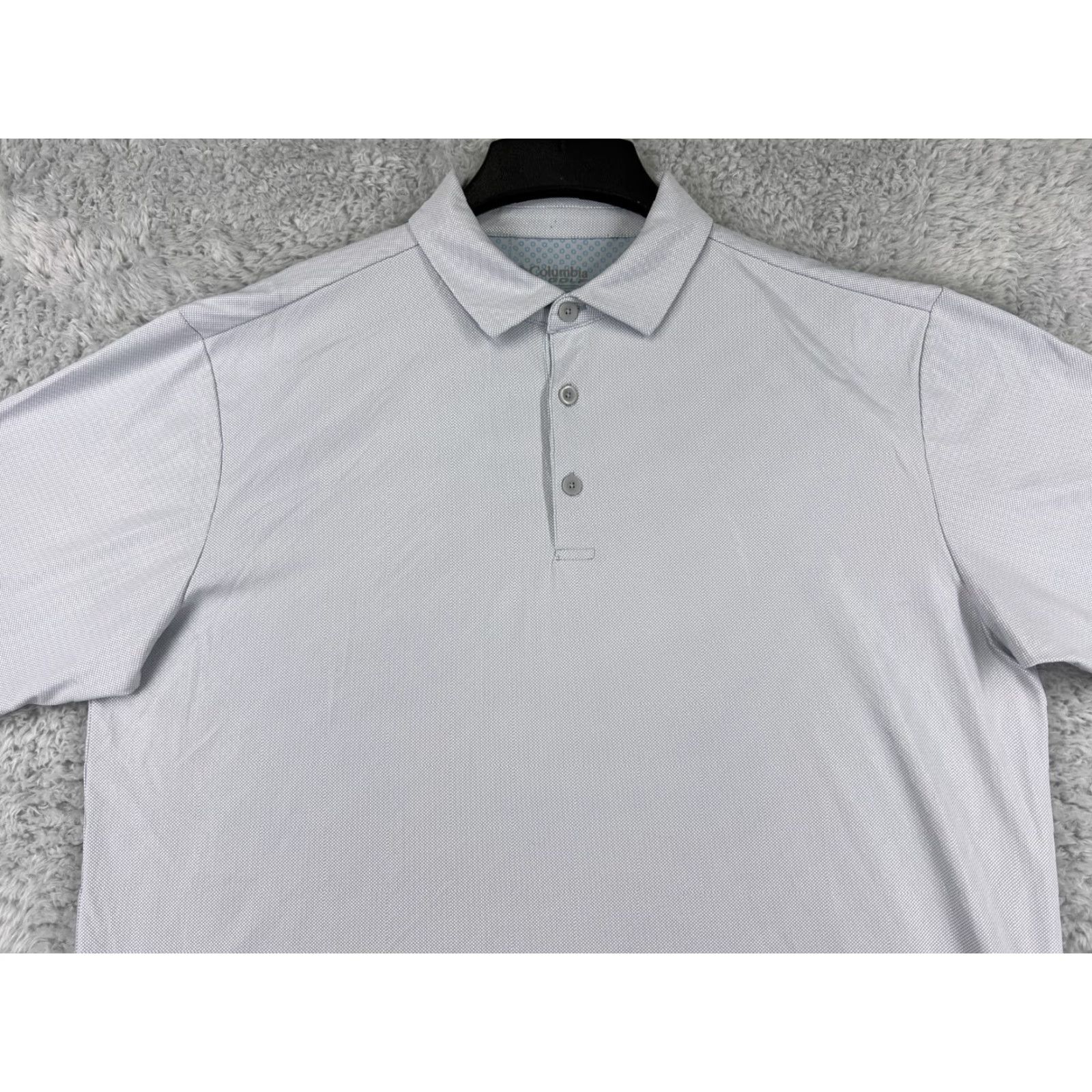 Vintage Columbia Polo Shirt Mens XL Blue Shiny Dots 100% Polyester Size US XL / EU 56 / 4 - 4 Thumbnail