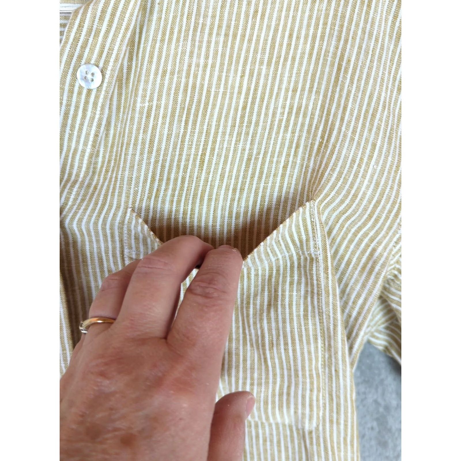 Faherty VINTAGE Faherty Laguna Linen Maxi Dress XS Golden Sun Stripe Coastal Preppy Resortwear Size XS / US 0-2 / IT 36-38 - 3 Thumbnail