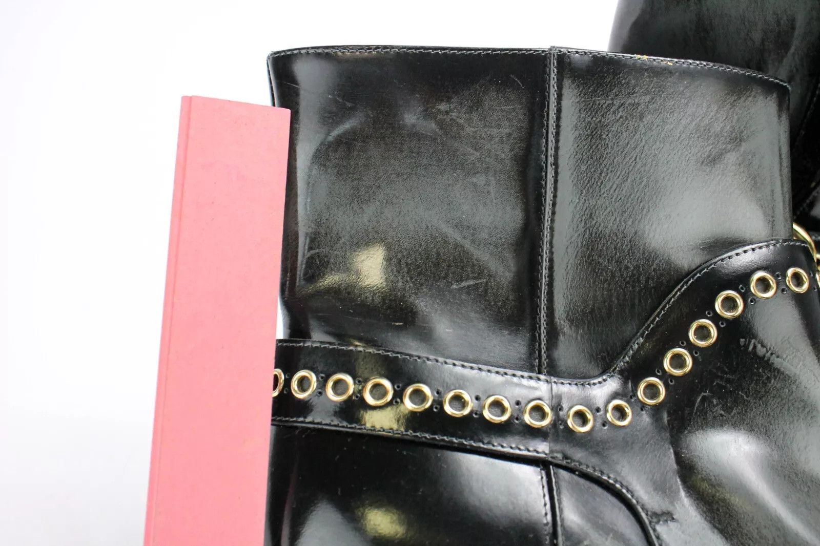 Salvatore Ferragamo SALVATORE FERRAGAMO Women EU 40.5 Biker Patent Leather Boots Size US 10.5 / IT 40.5 - 13 Thumbnail