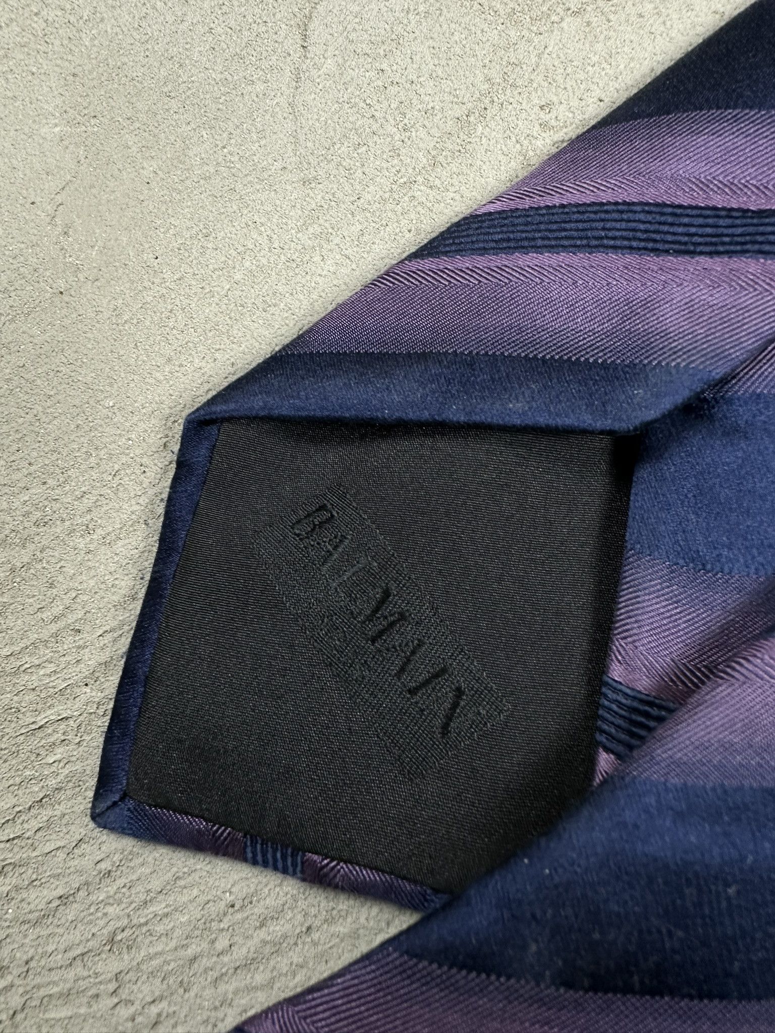 Balmain Vintage Balmain Silk Stripped Luxury Tie Size ONE SIZE - 9 Thumbnail