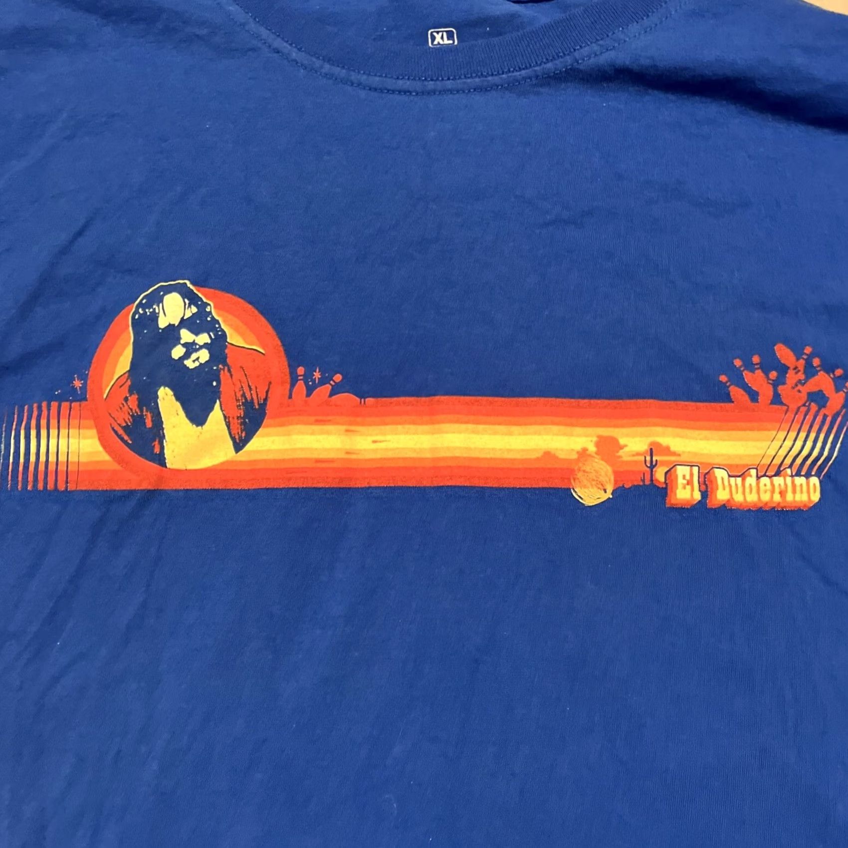 Vintage VINTAGE The Big Lebowski X Geek Fuel El Duderino Blue Short Sleeve T Shirt XL Unisex Adults Crew Neck Shirt Mens Size US XL / EU 56 / 4 - 2 Thumbnail