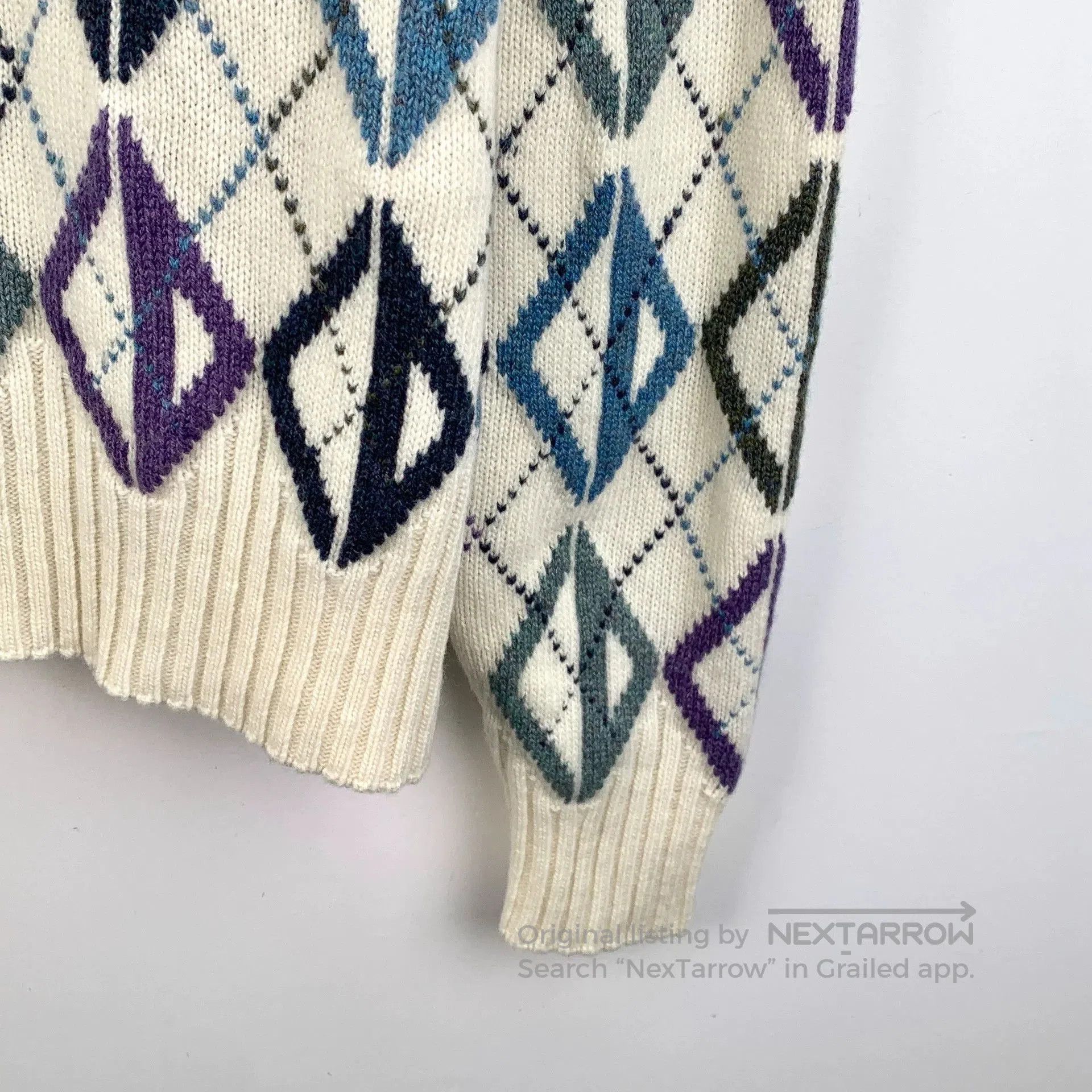 dior color-blocked wool knit pullover sweater.
