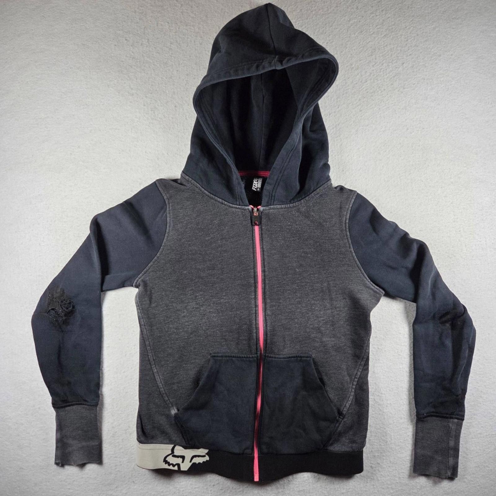 Fox Racing Fox Racing Womens Sm Grey Black Pink Motocross Hoodie Flaws Size S / US 4 / IT 40 - 1 Thumbnail