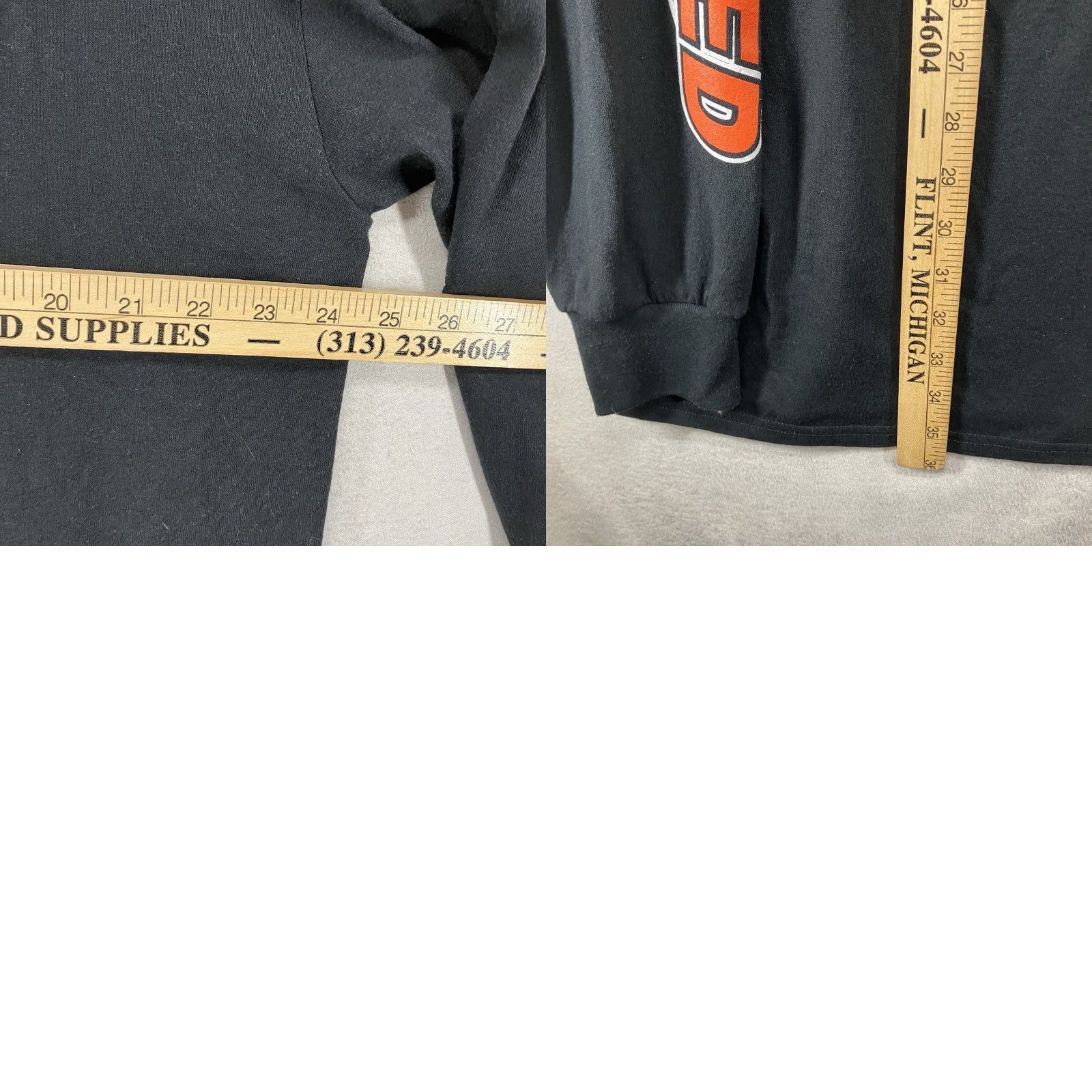 Port & Company VINTAGE Port & Company T-Shirt 2XLT Black Crew Neck Long Sleeve Graphic Print Biker Flame Logo Reed Trucking USA 2000s Men Mens Size US XXL / EU 58 / 5 - 10 Thumbnail