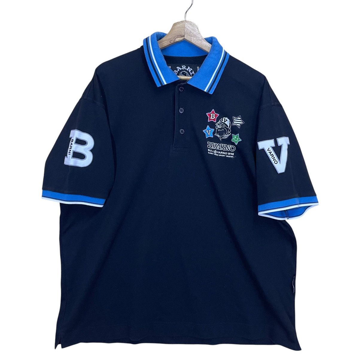 Japanese Brand Bull & Varno Big Logo Collar Shirts Size XL Size US XL / EU 56 / 4 - 1 Thumbnail
