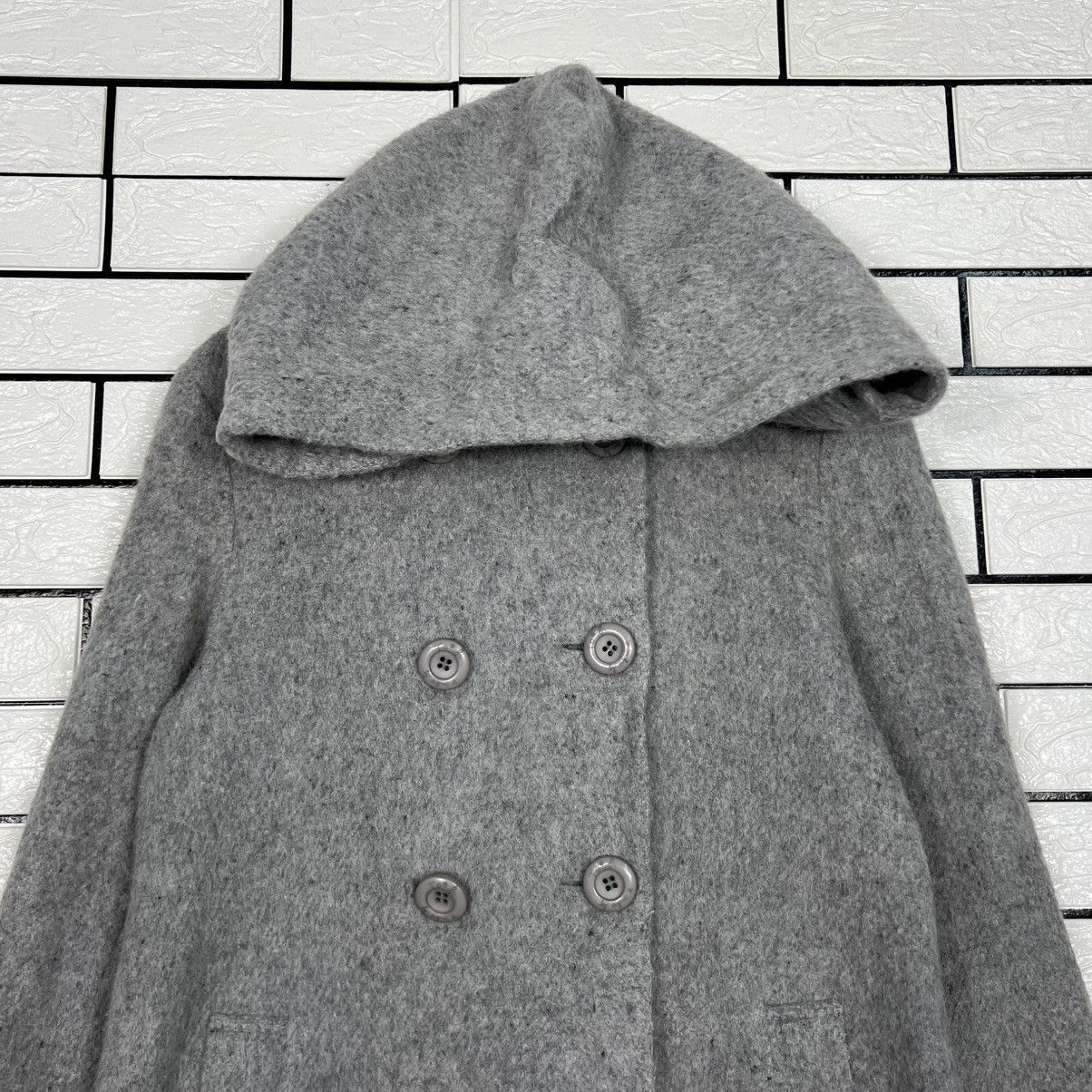 agnes b. agnes b. Double Breasted Overcoat Wool Blend #4135-C188 Size S / US 4 / IT 40 - 2 Thumbnail