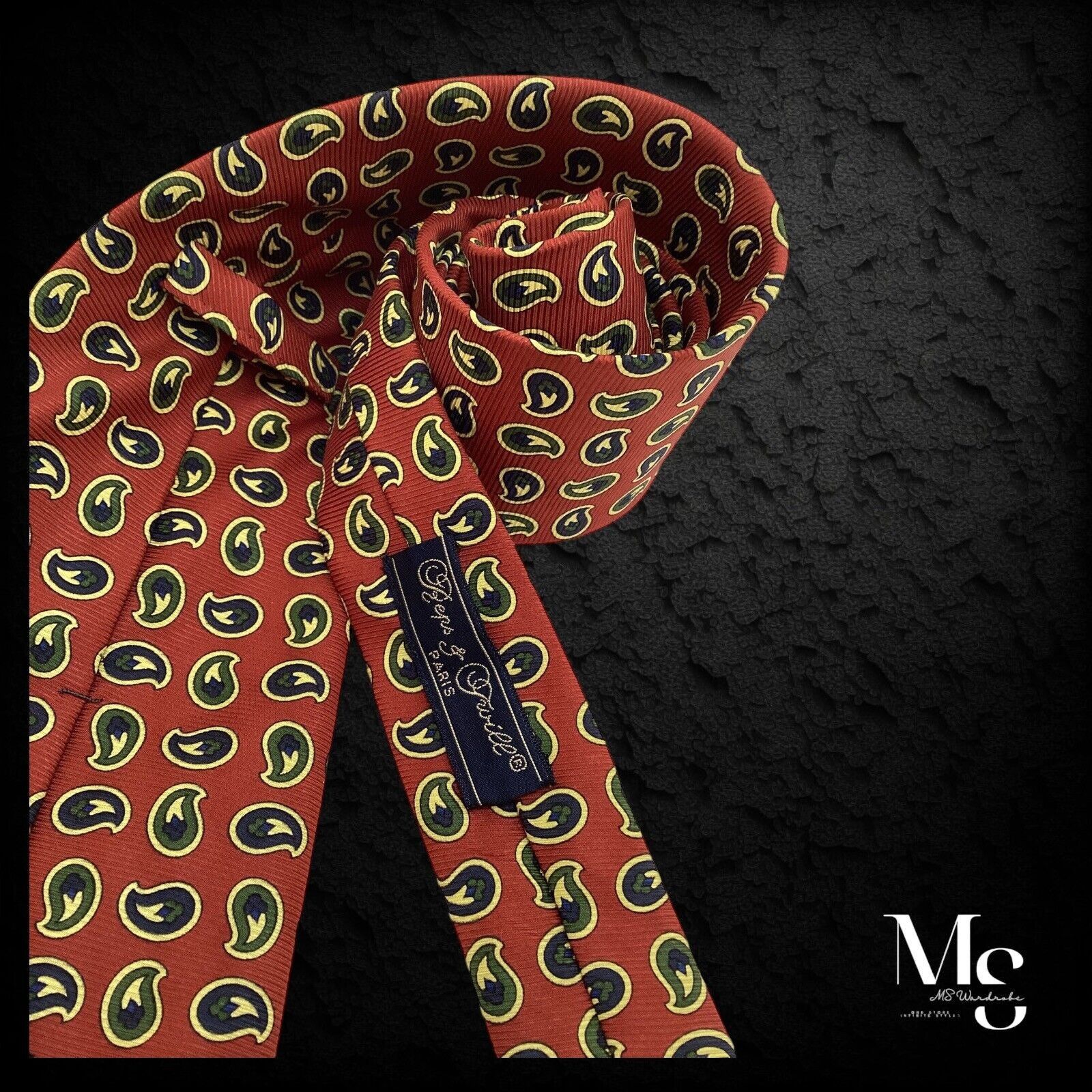 Other REPS & TWILL Red Paisley Luxury Silk Tie Made In France Size ONE SIZE - 3 Thumbnail