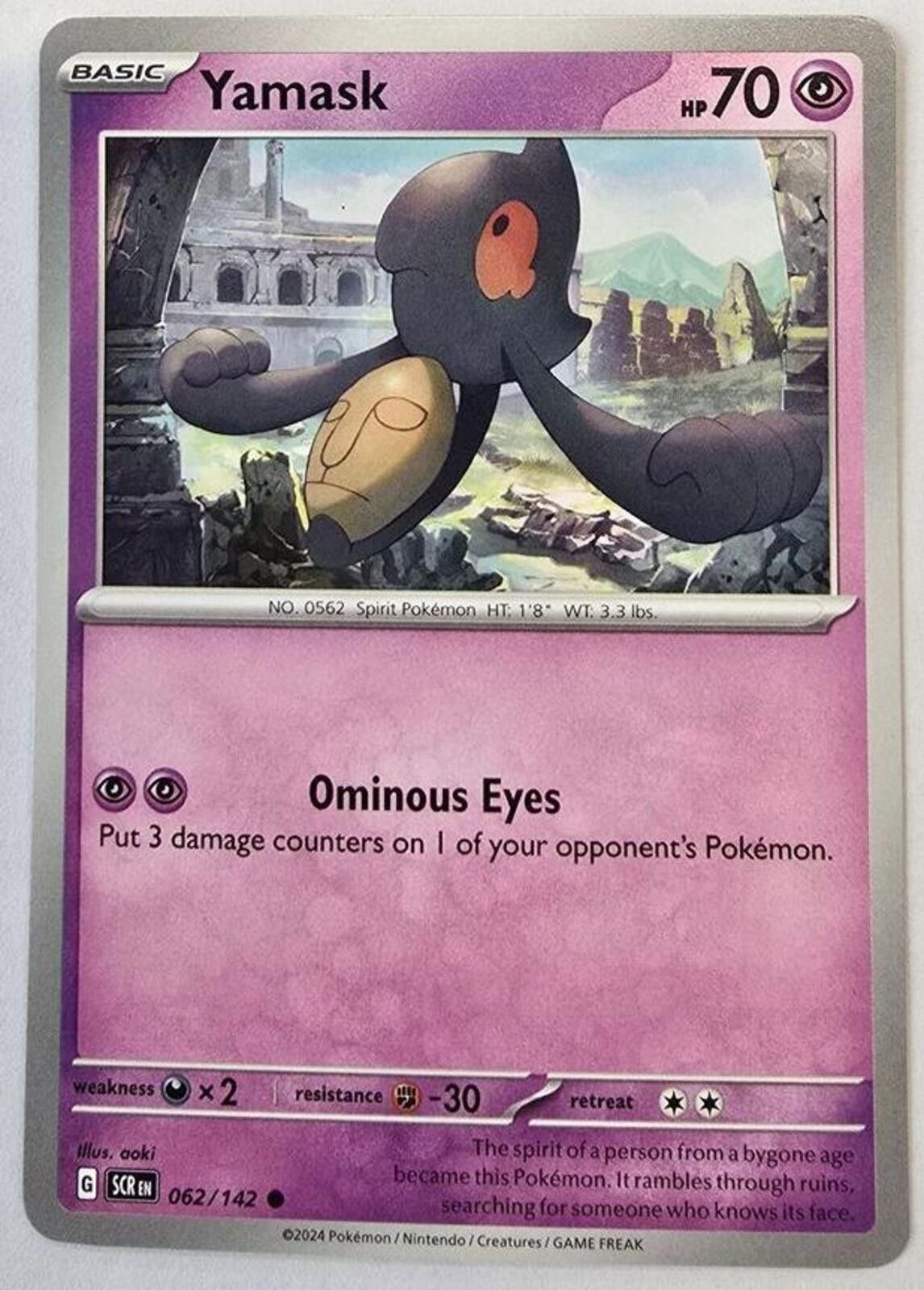 Pokemon Yamask Pokémon card from Stellar Crown Size ONE SIZE - 1 Thumbnail
