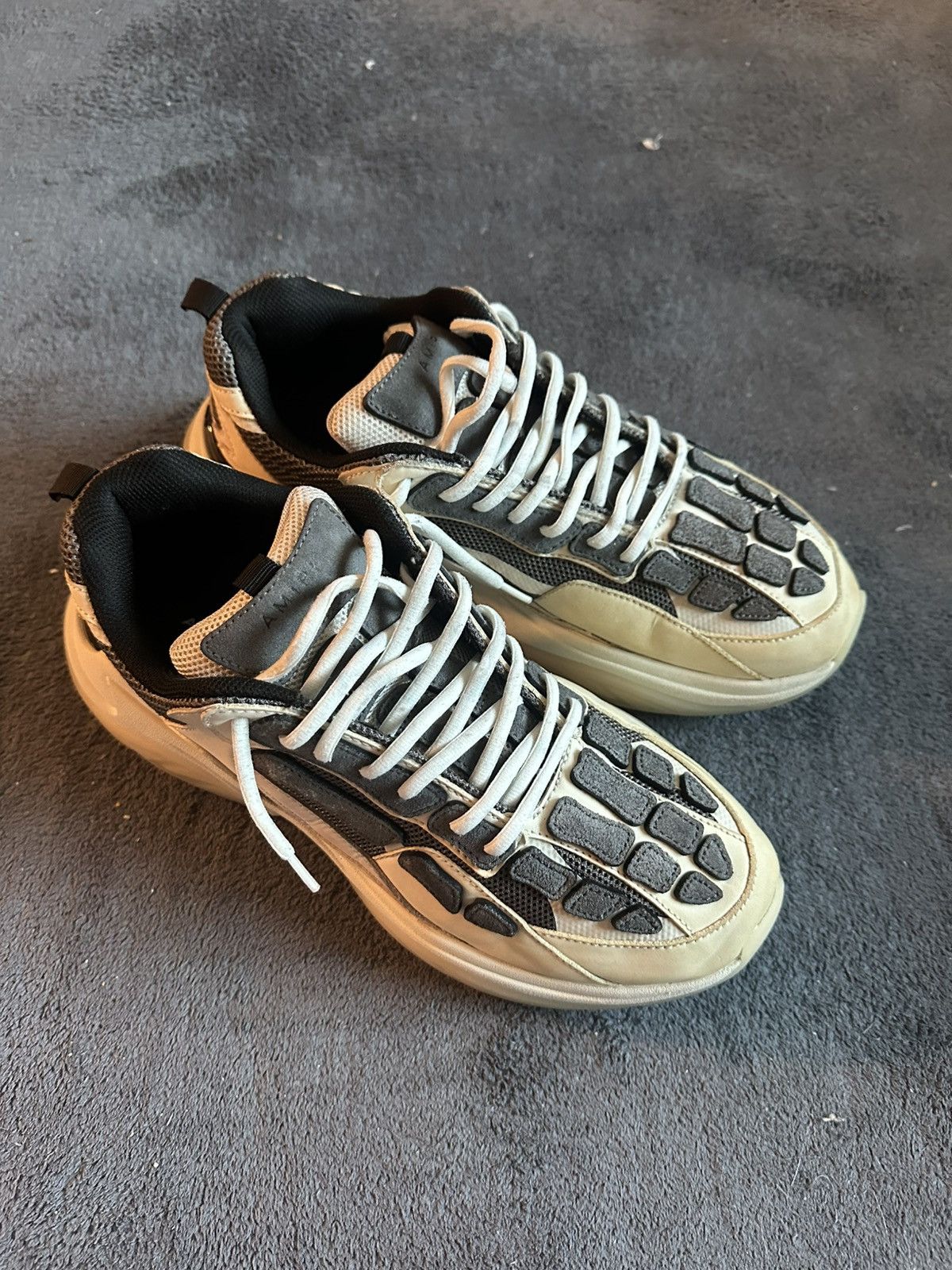 Amiri Amiri Bone Runners White & Gray Mesh Size 12/45 Size US 12 / EU 45 - 4 Thumbnail