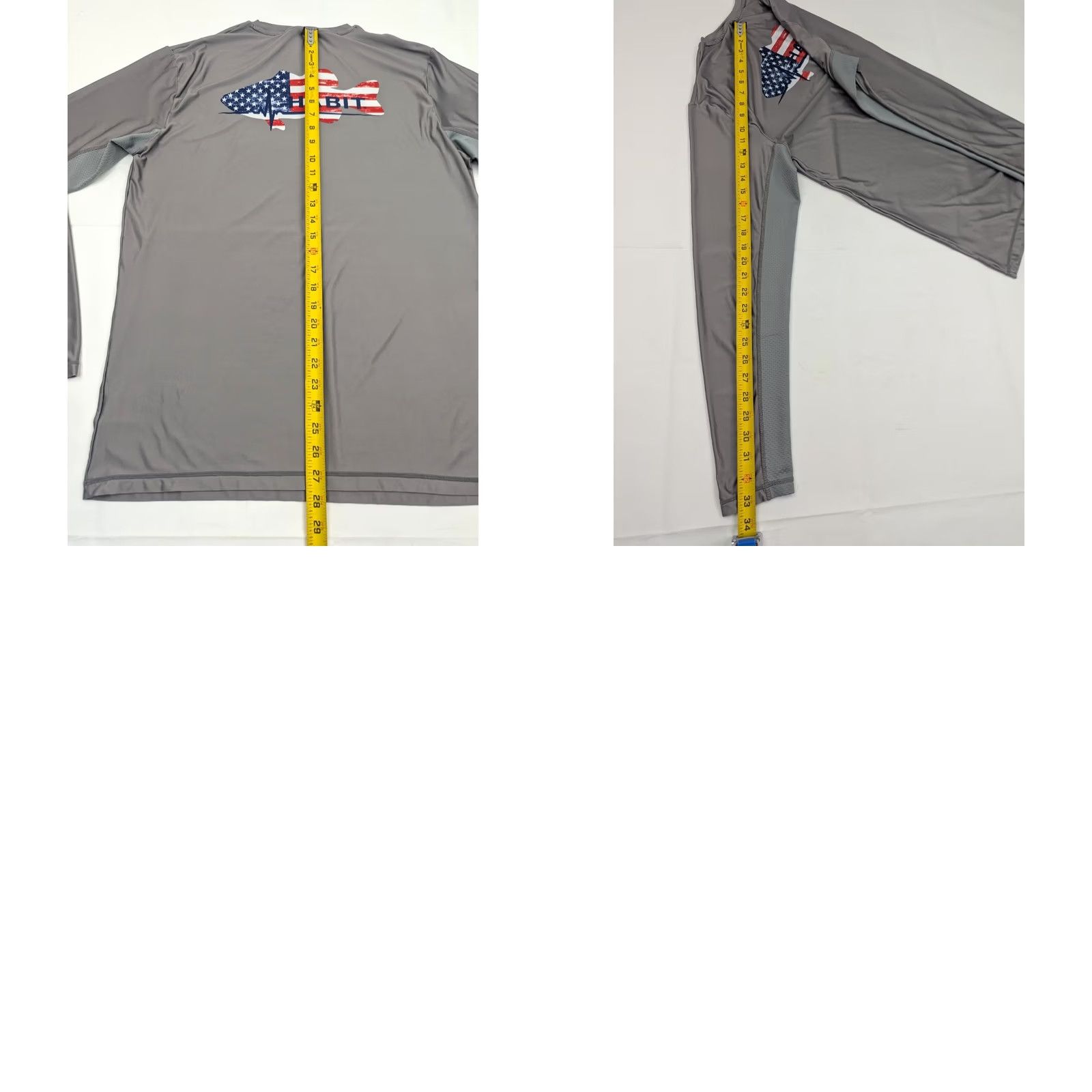 Habitat Habit Solar Factor UPF 40 Patriotic Fishing Shirt Men M Gray Size US M / EU 48-50 / 2 - 8 Thumbnail
