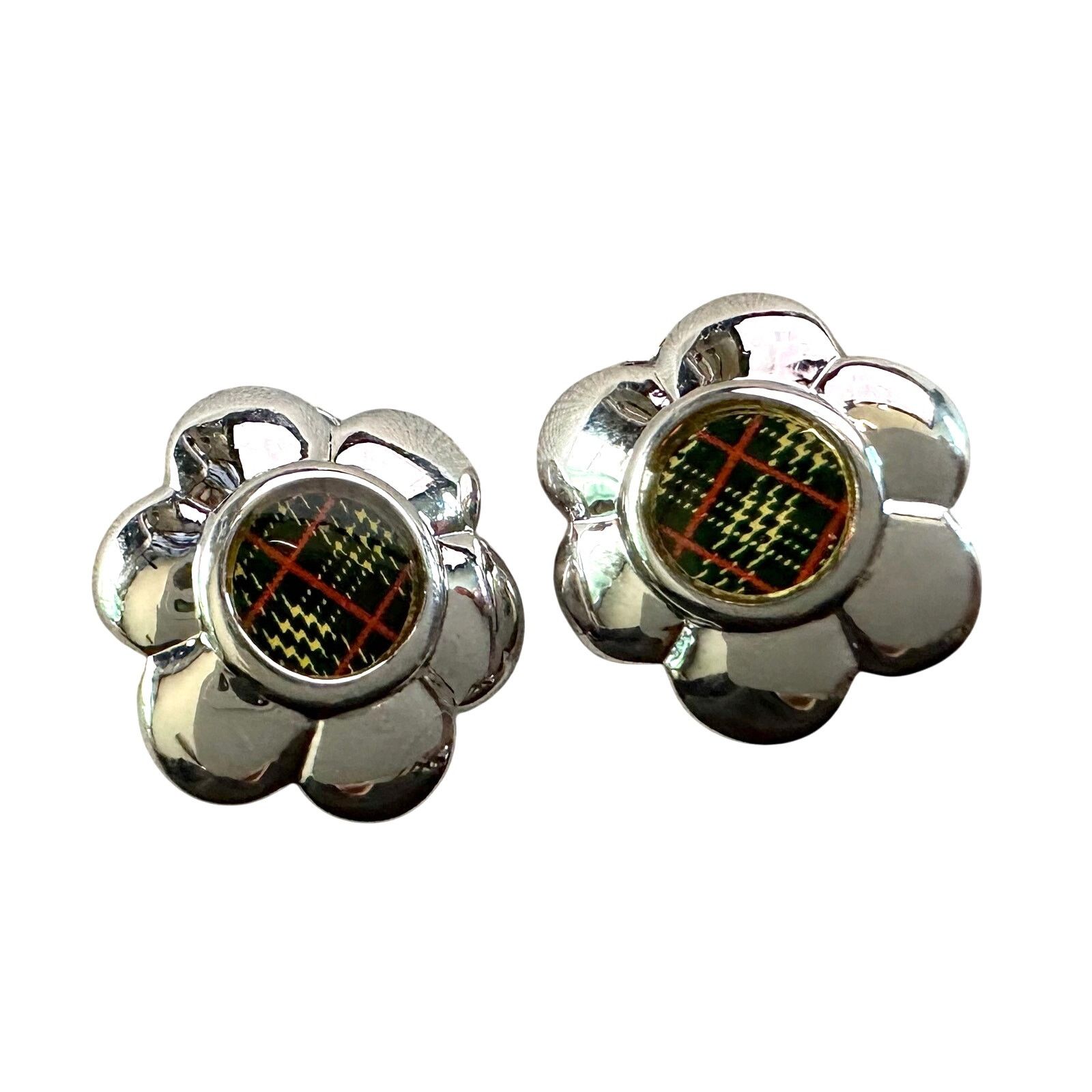 Burberry Burberry Nova Check Flower Clip-On Earrings - Burberrys Size ONE SIZE - 4 Thumbnail