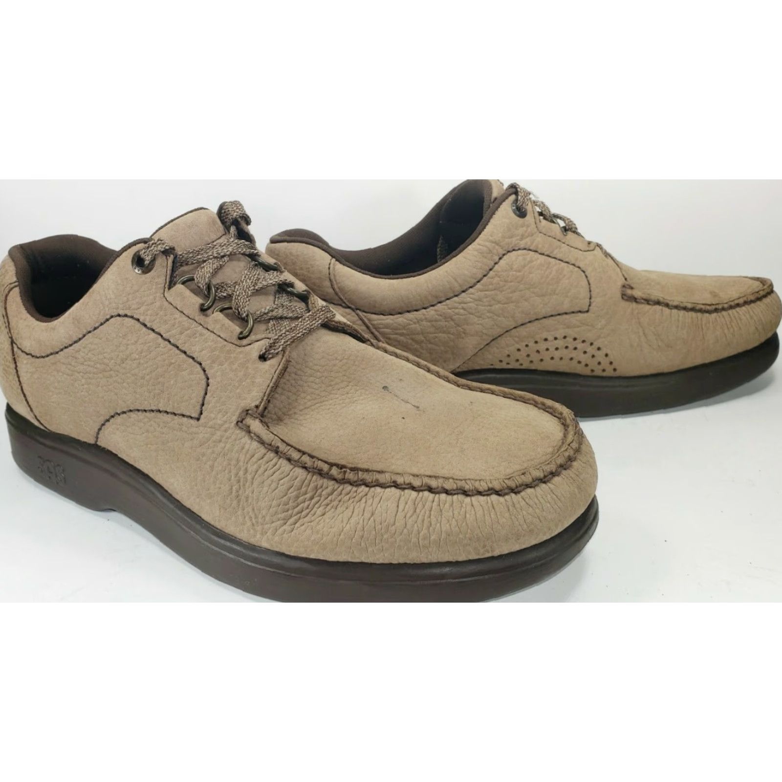 SAS SAS Bout Time MENS 12M Light Brown Suede Leather Oxford All Seasons Casual Lace Up Comfort Insole Triad Comfort System Mens Shoes Brown Size US 12 / EU 45 - 2 Thumbnail