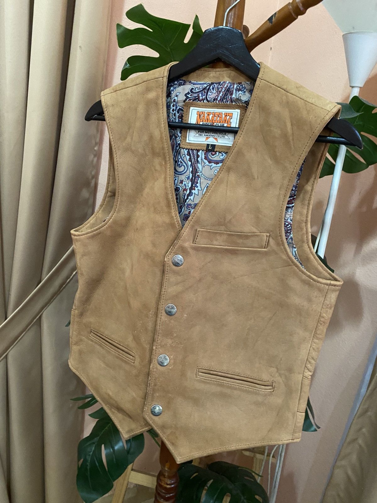 Genuine Leather VINTAGE NAKATAKE VEST LEATHER JACKET Size US L / EU 52-54 / 3 - 2 Thumbnail