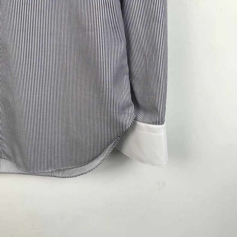 Fendi FENDI size 37 Blue logo embroidered spread collar striped c Size US M / EU 48-50 / 2 - 4 Thumbnail