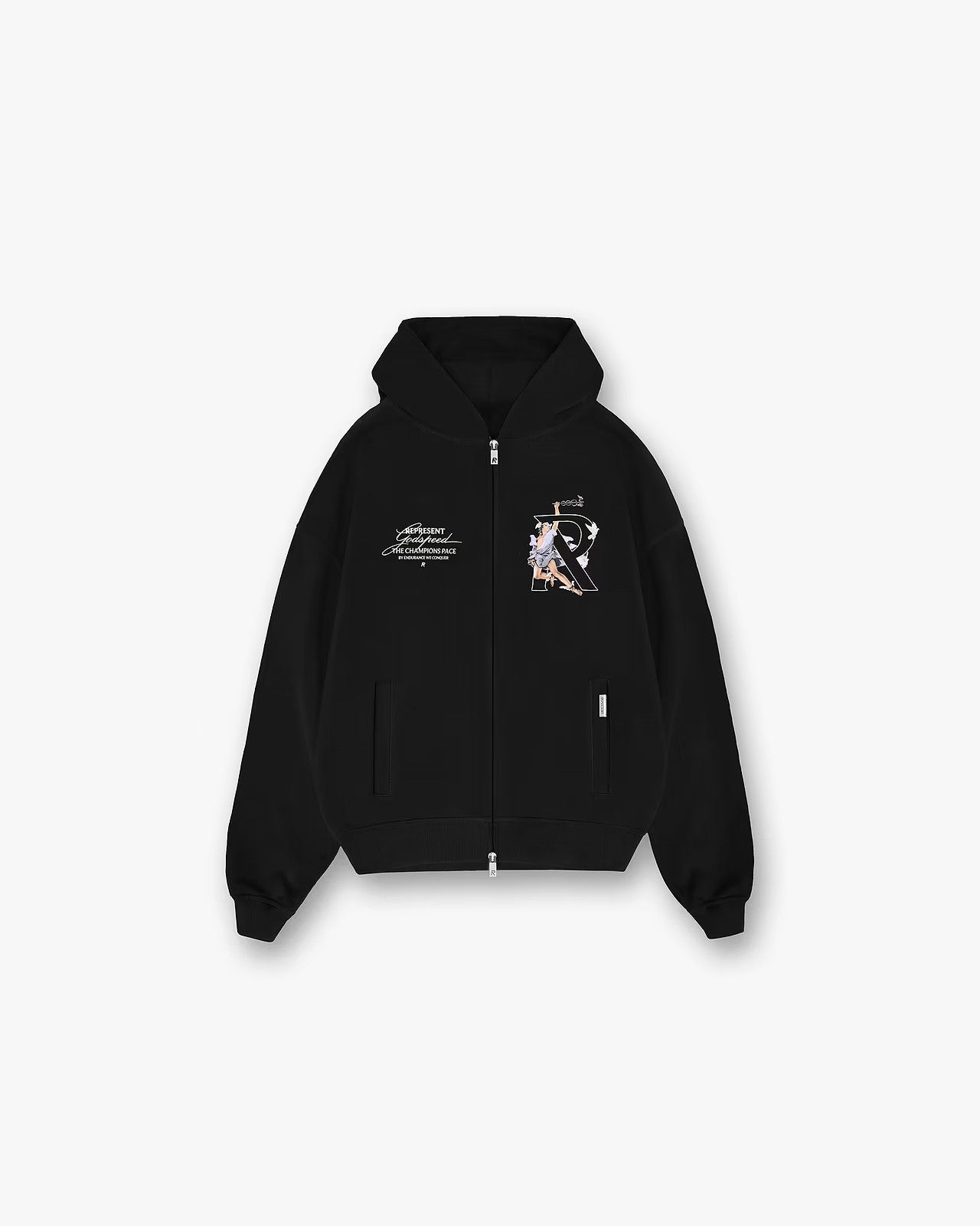 Represent Clo. o1mle1125 Hermes Zip Hoodie in Black Size US L / EU 52-54 / 3 - 1 Thumbnail