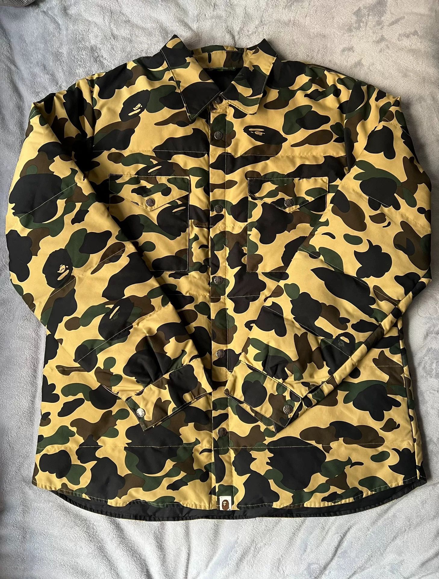 Bape Bape Retro Camo Yellow Heavy Coat XL Men Size US XL / EU 56 / 4 - 1 Thumbnail