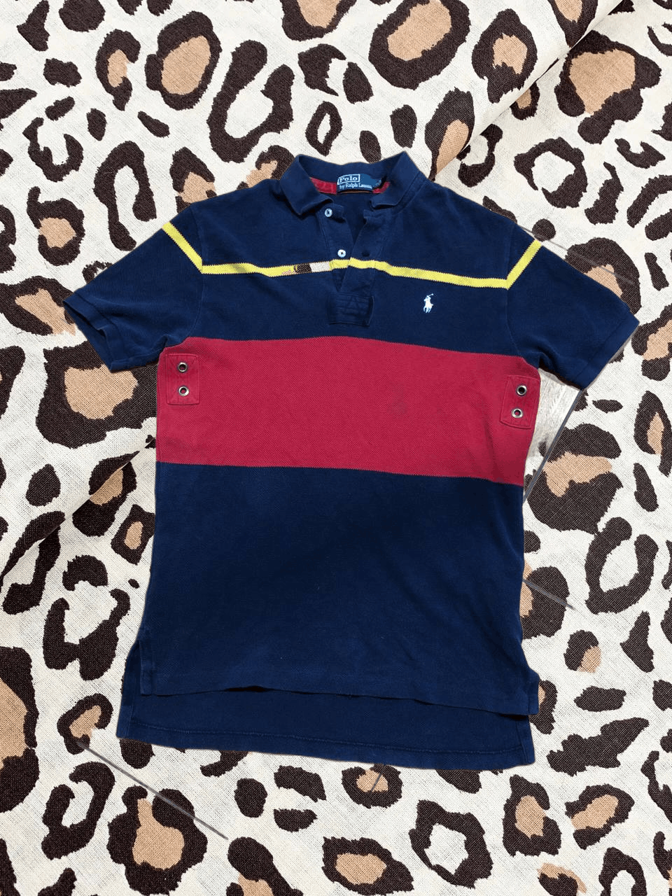 Polo Ralph Lauren Vintage Polo Ralph Lauren Navy Blue/Red Polo Heavy Cotton Size US M / EU 48-50 / 2 - 1 Thumbnail