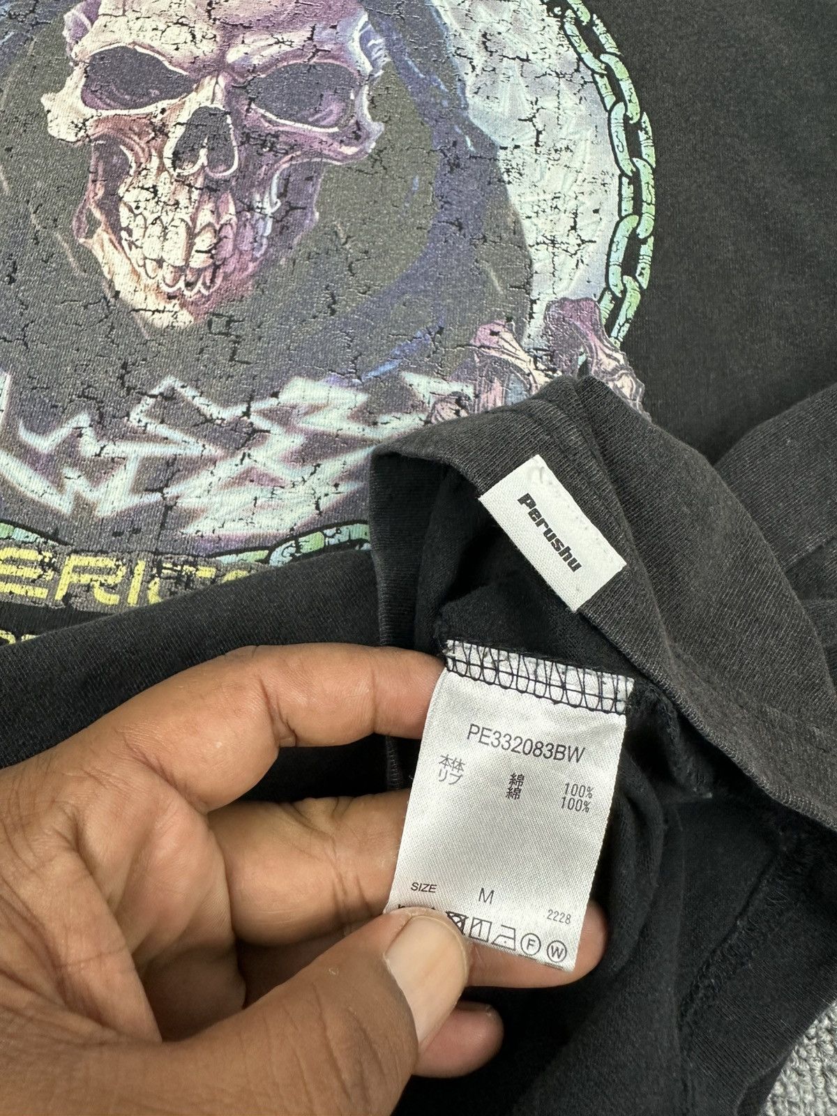 Japanese Brand Rare🔥Perushu Distressed Skull Design Shirt Size US L / EU 52-54 / 3 - 5 Thumbnail