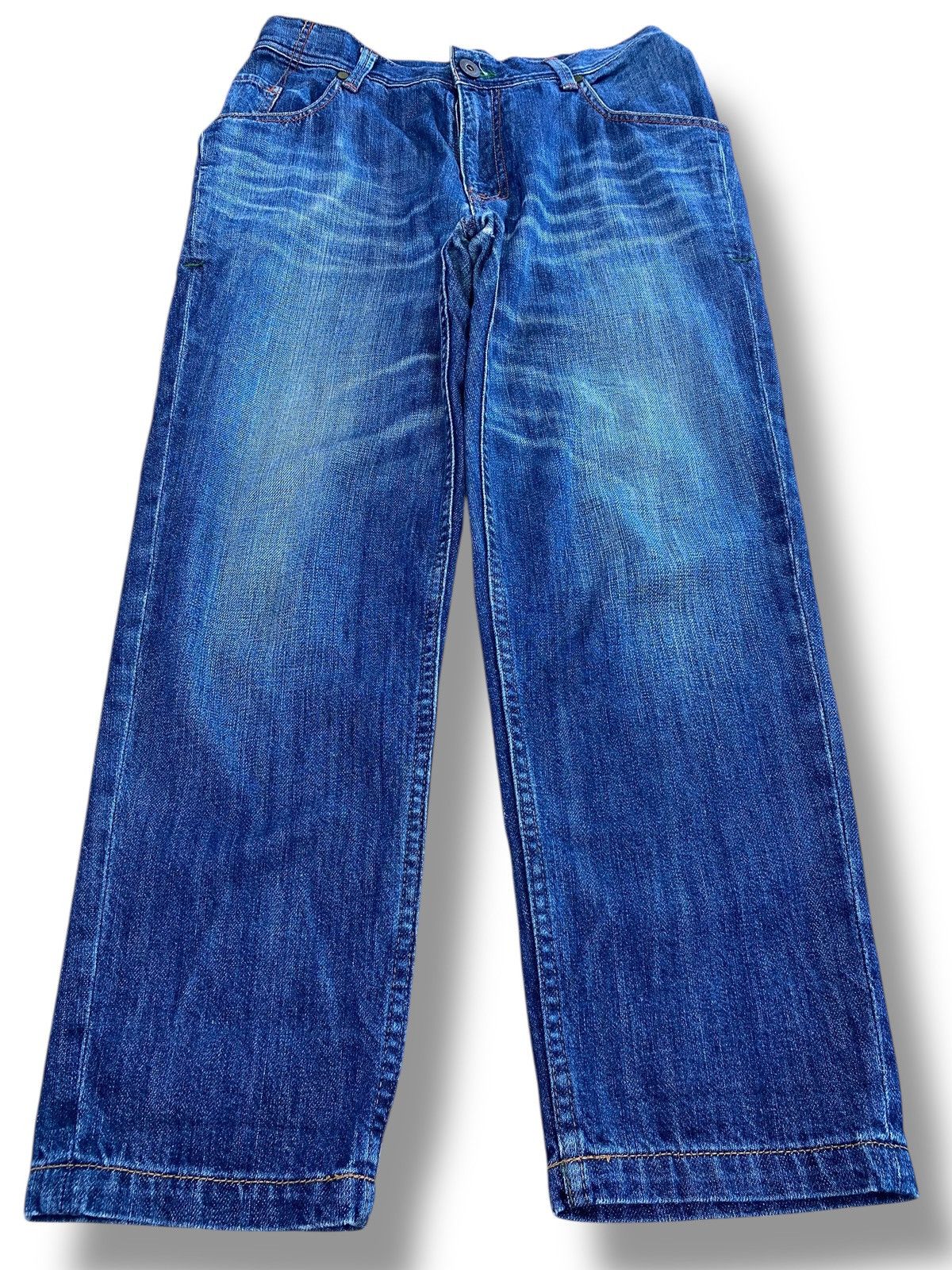 Japanese Brand Japanese Brand Vintage Blue Distressed Straight-Leg Jeans Size US 28 / EU 44 - 1 Thumbnail