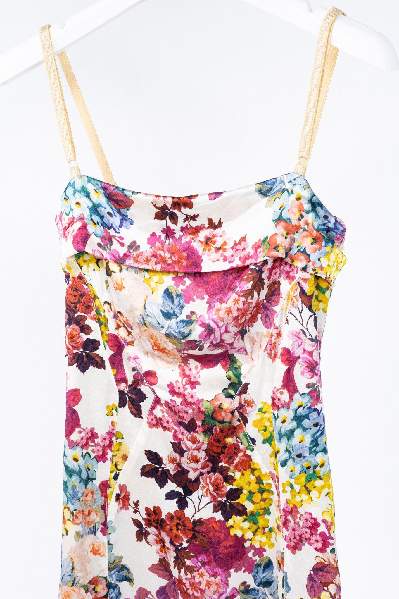 Dolce & Gabbana D&G Dolce & Gabbana SS/11 White Floral Silk-Satin Mini Dress Size S / US 4 / IT 40 - 3 Thumbnail