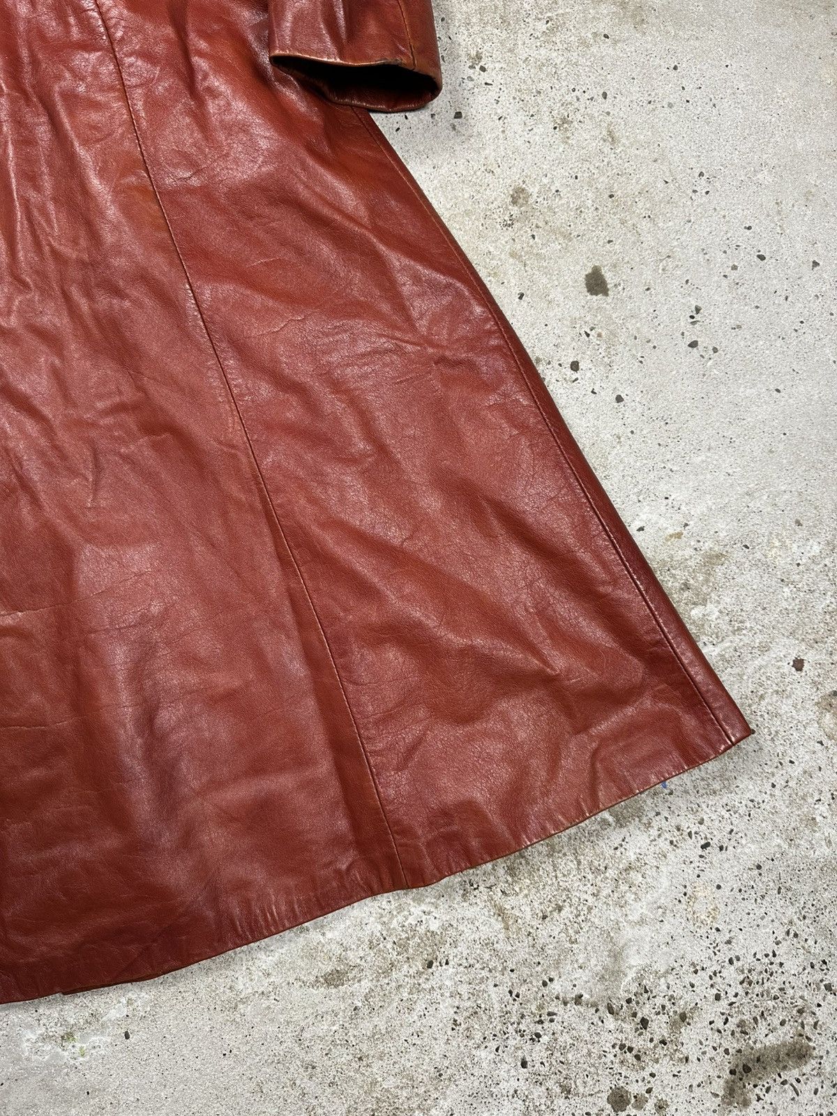 Vintage Vintage 90s Genuine Leather Fur Collar Long Coat Size L / US 10 / IT 46 - 14 Thumbnail
