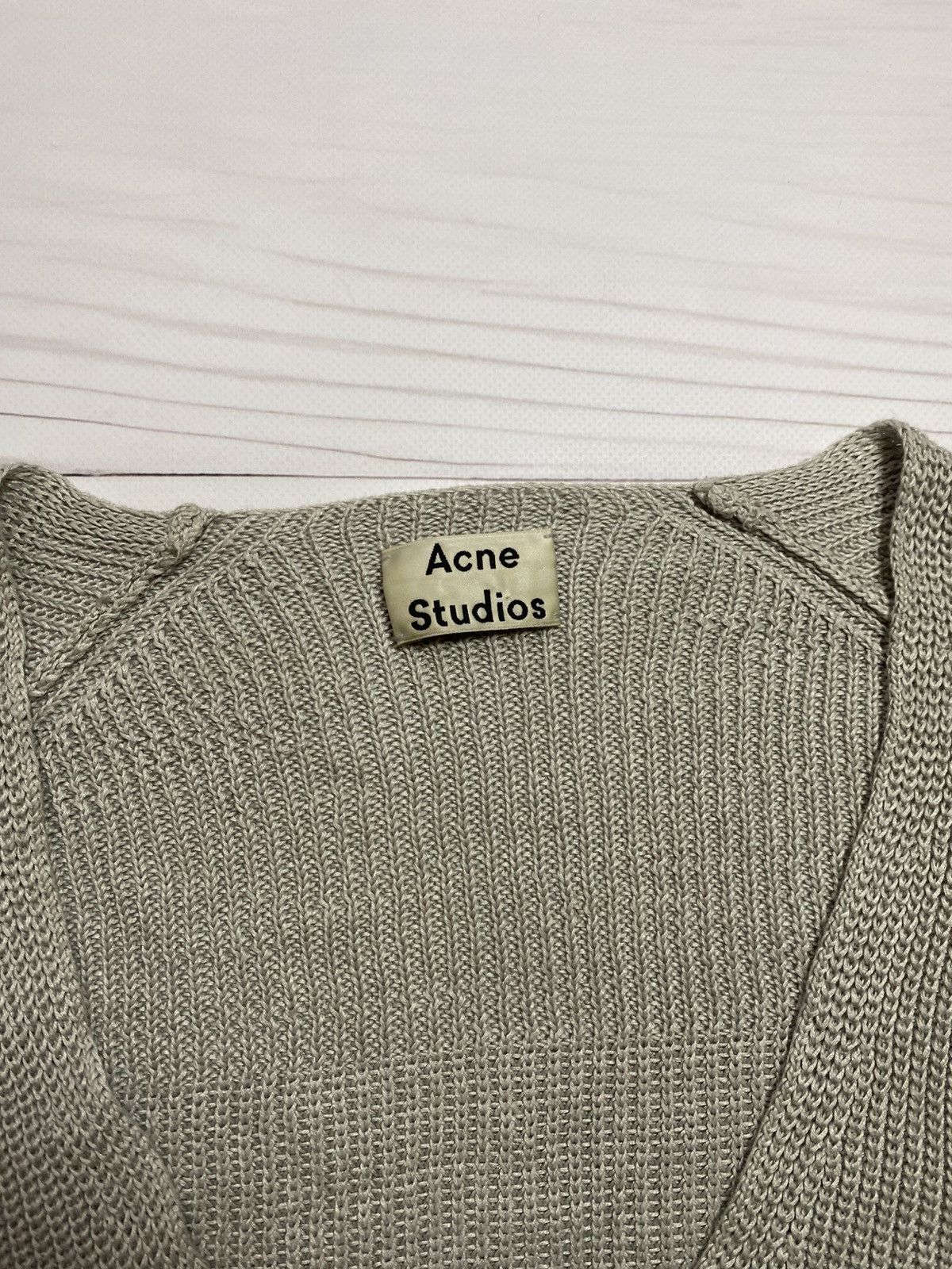 Acne Studios Acne Studios Deborah Chunky SS16 V-neck Linen sweater Size L / US 10 / IT 46 - 3 Thumbnail