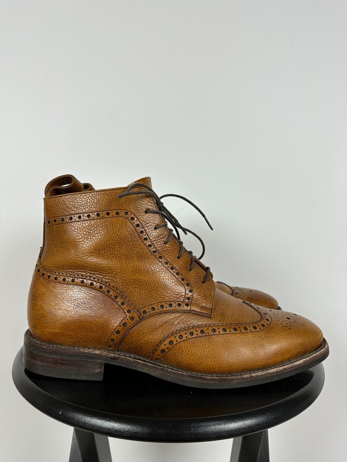 Loake Loake George Brown Leather Derby Brogue Boots Shoes Size US 10 / EU 43 - 1 Thumbnail