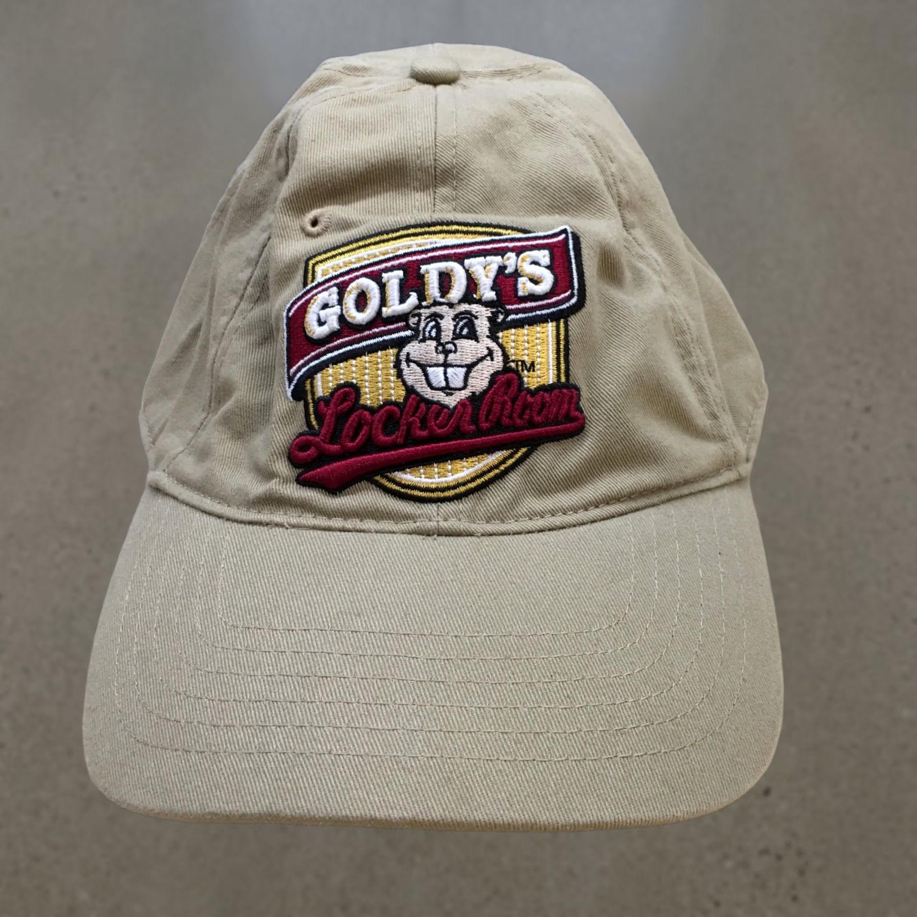 Vintage Goldy’s Locker Room Baseball Cap Hat Mens One Size Beige Curve Brim Cotton Signature Canvas Adjustable Mens Cap Size ONE SIZE - 1 Thumbnail