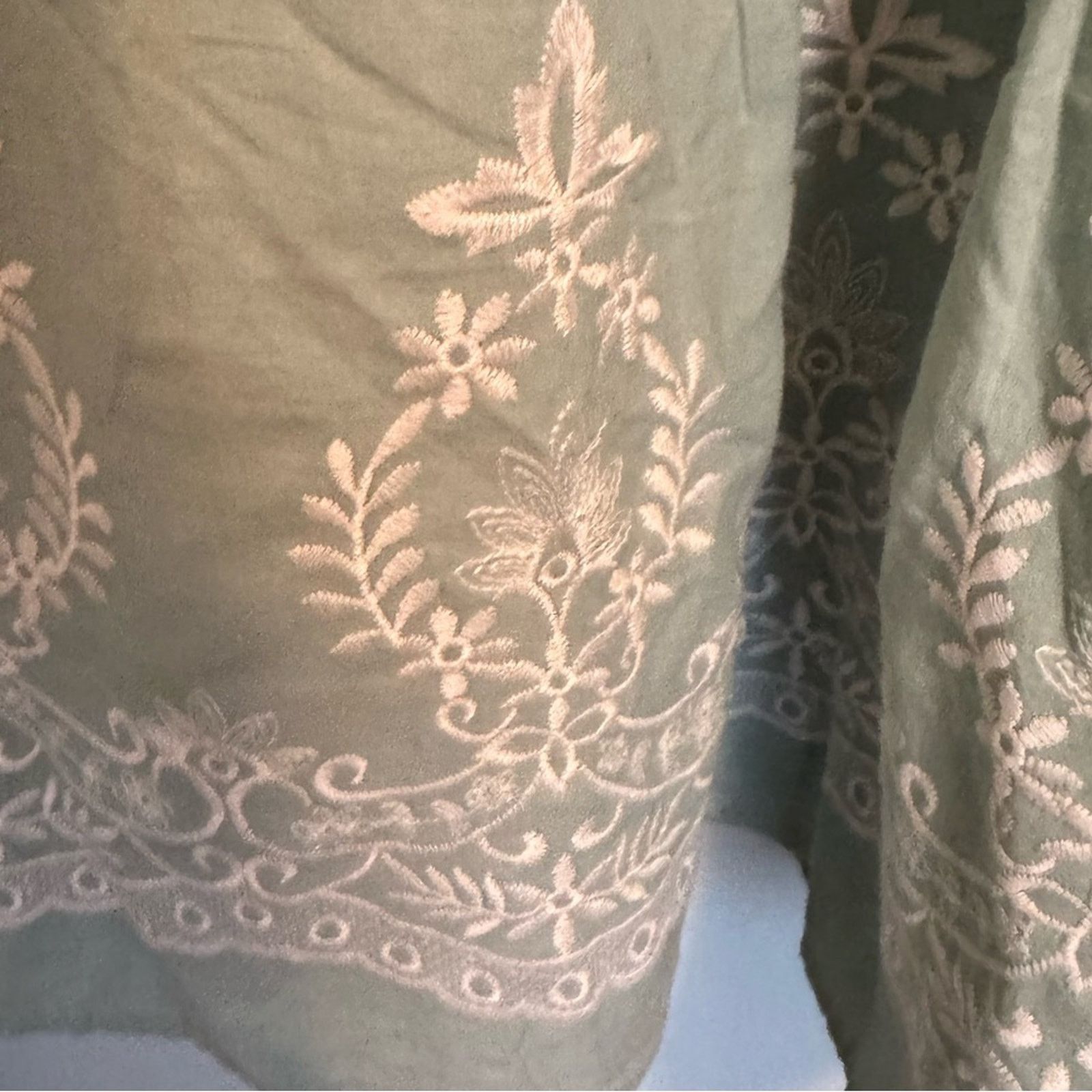 DressCamp Dressbarn Green Midi Dress with embroidery on the hem. Sz 14 Size XL / US 12-14 / IT 48-50 - 3 Thumbnail