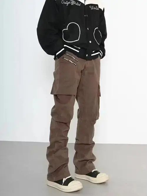 Jean zipper punk stack cargo pants Size US 32 / EU 48 - 4 Thumbnail