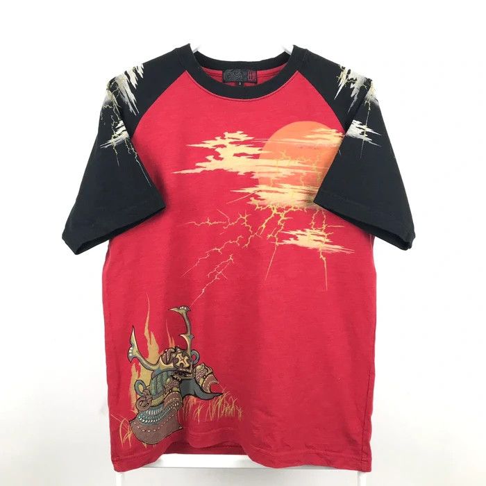 Japanese Brand (SY0140) JAPAN SUKARJAN embroidery SAMURAI SUNRISE TEE Size US M / EU 48-50 / 2 - 3 Thumbnail