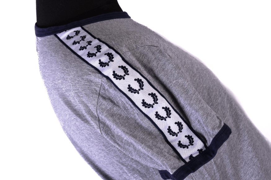 Fred Perry Fred Perry Grey T-Shirt Laurel Wreath Tape Detail Size M Size US M / EU 48-50 / 2 - 4 Thumbnail