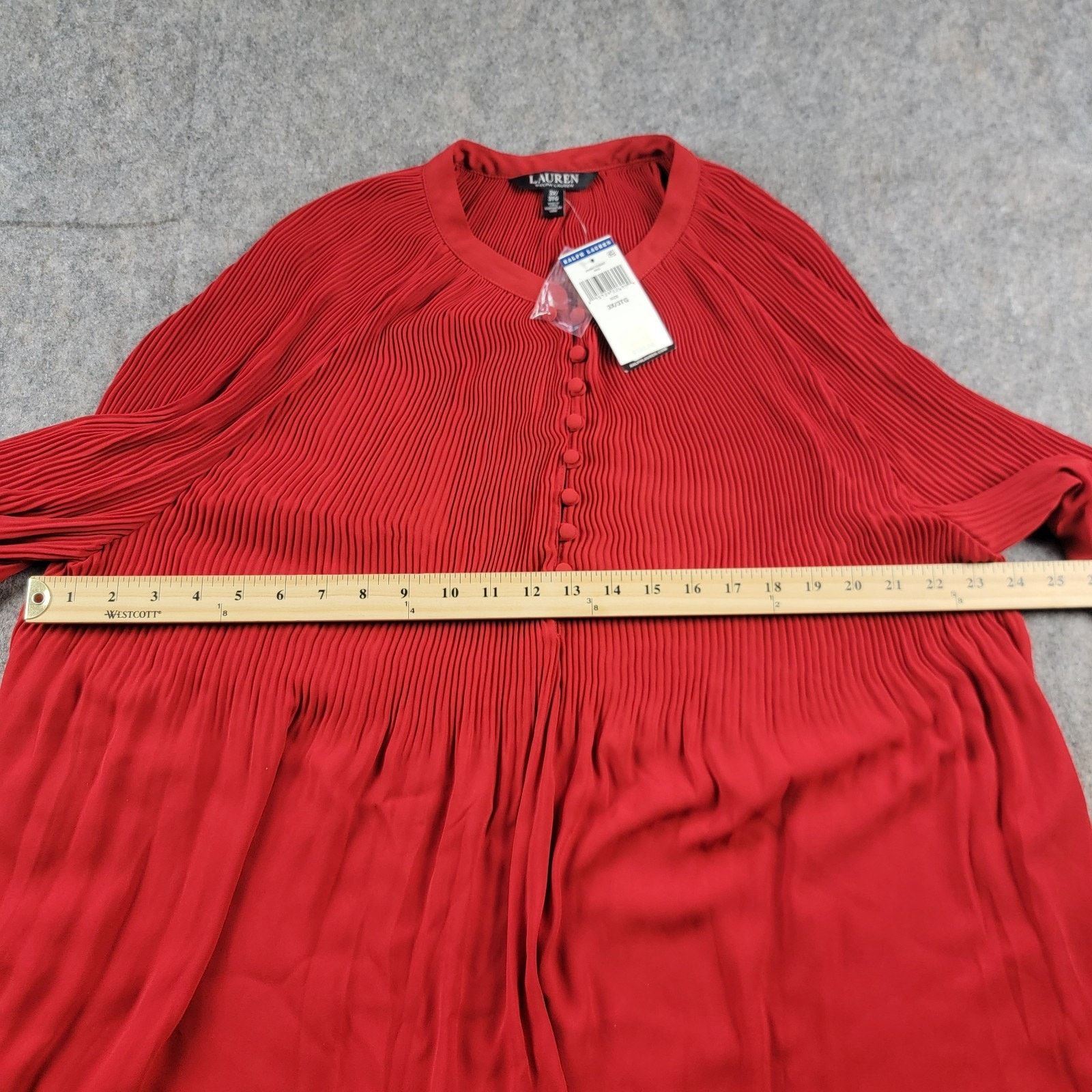 Lauren Ralph Lauren Lauren Ralph Lauren Pleated Georgette Blouson Sleeve Blouse Size 3XL / US 20-22 - 5 Thumbnail