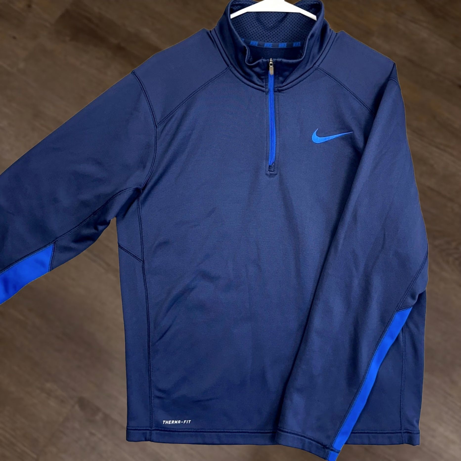 Nike Nike Therma-Fit Shirt Mens Medium Blue Quarter Zip Pullover Athletic Performance Size US M / EU 48-50 / 2 - 1 Thumbnail
