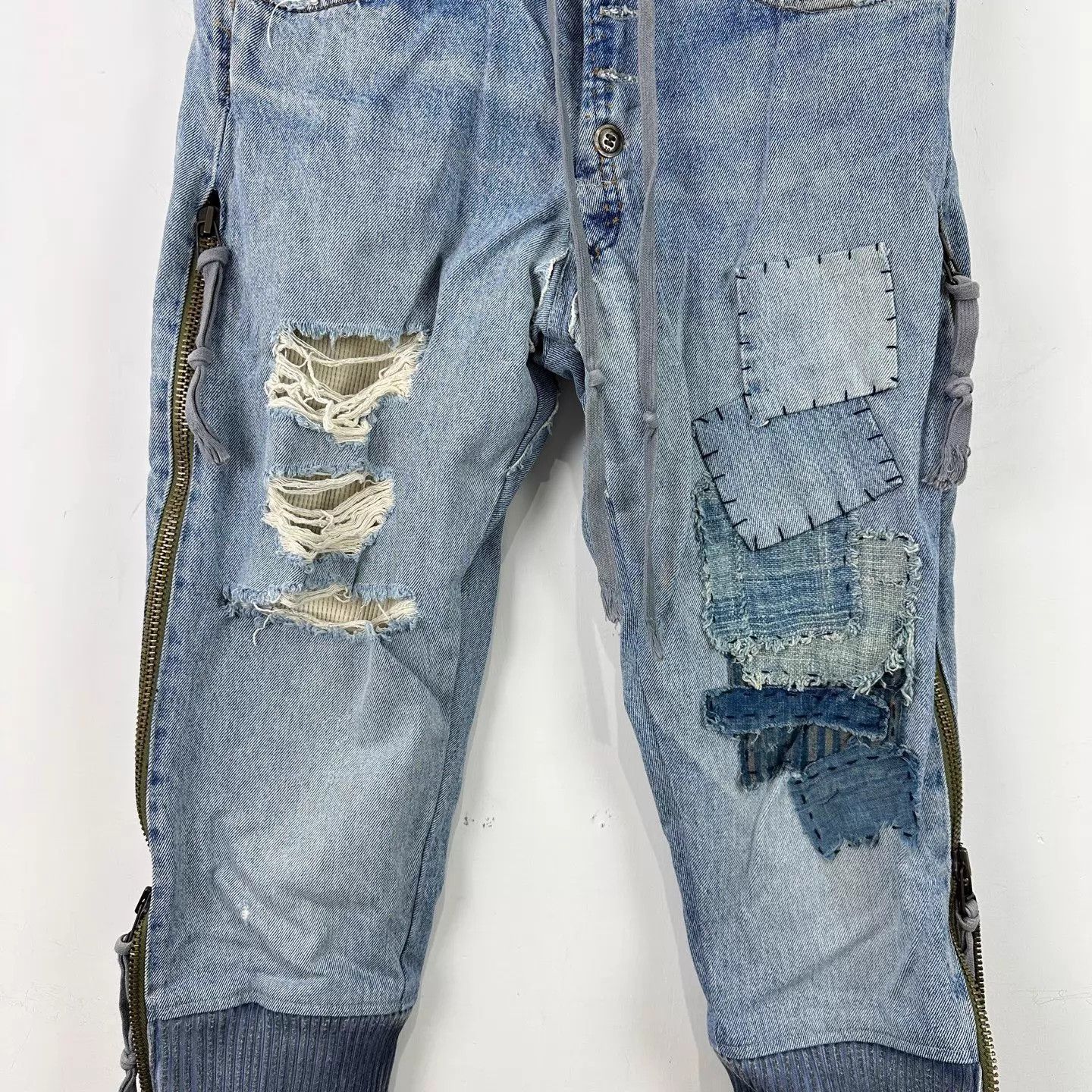 Other Green Lauren Vtg Paneled Patched Denim Harem Pants Size 1 Size US 29 - 4 Thumbnail