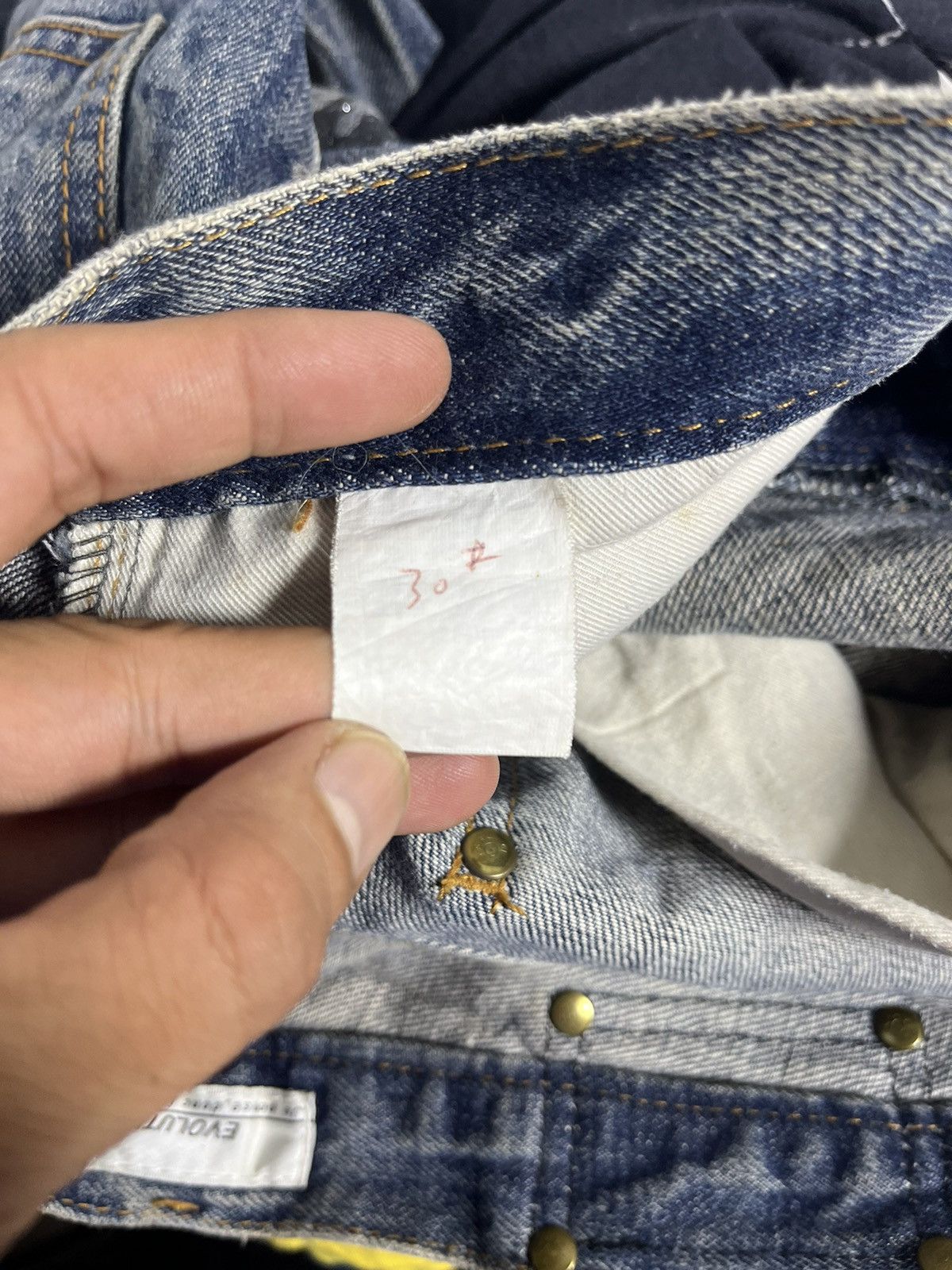 Japanese Brand Rare ‼️Bootcut Denim Butterfly Jeans Y2k style Size 31" - 9 Thumbnail